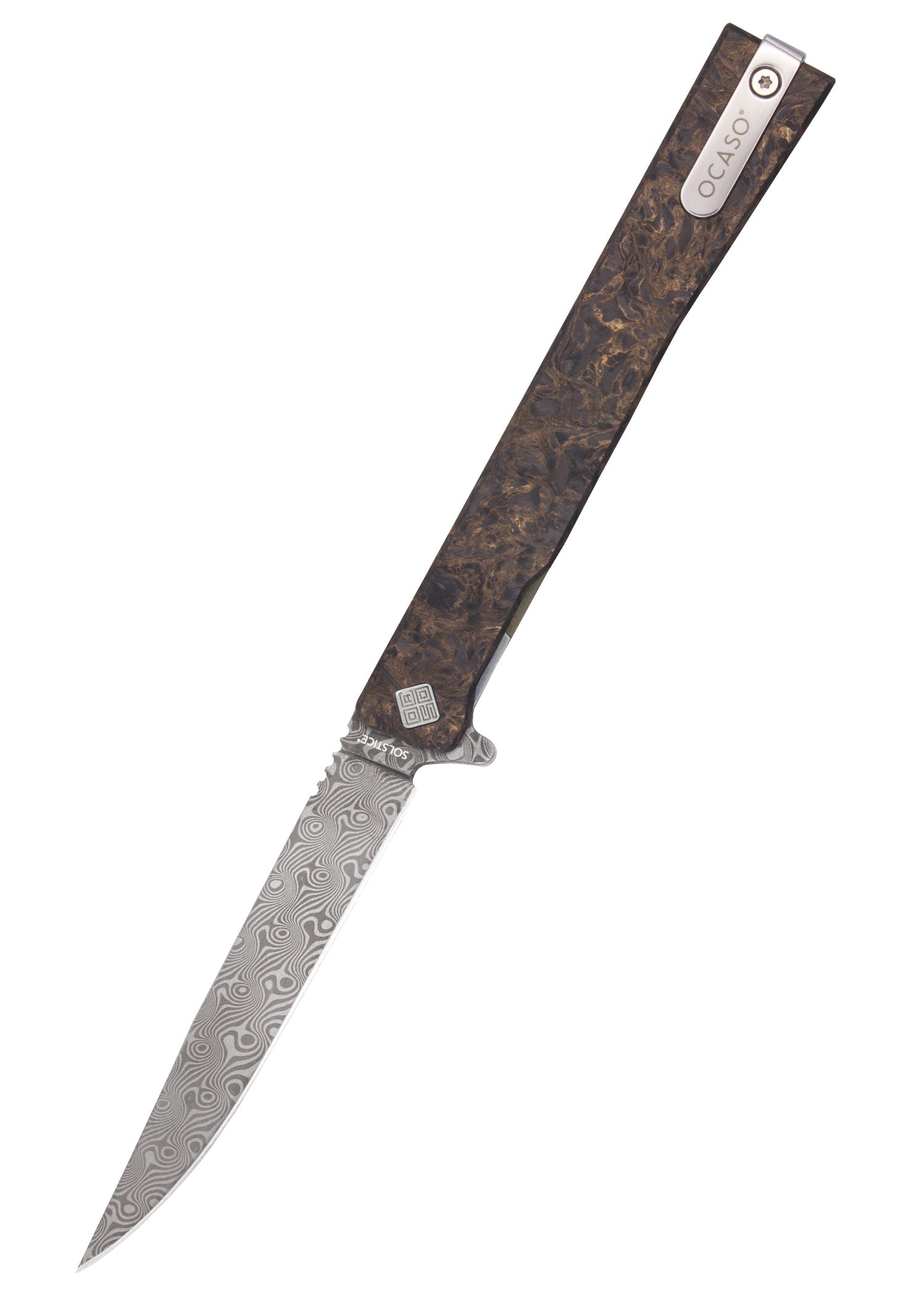 Imagen única de: Navaja Solstice Damasco Color Bronce Ocaso Cuchillos