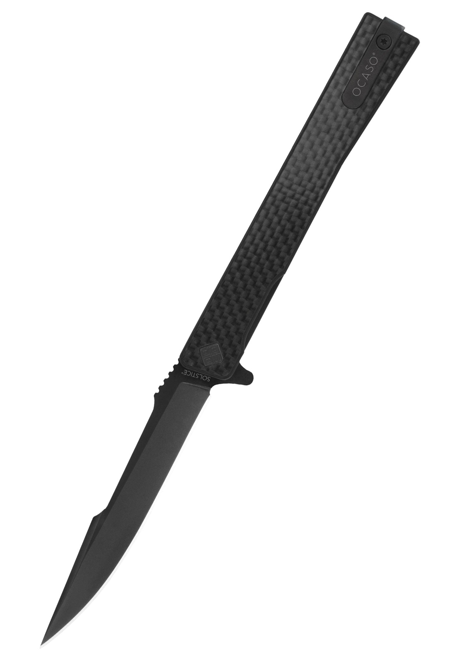 Imagen única de: Navaja De Bolsillo Solstice, Harpoon, Carbono, Negra, Ocaso Knives