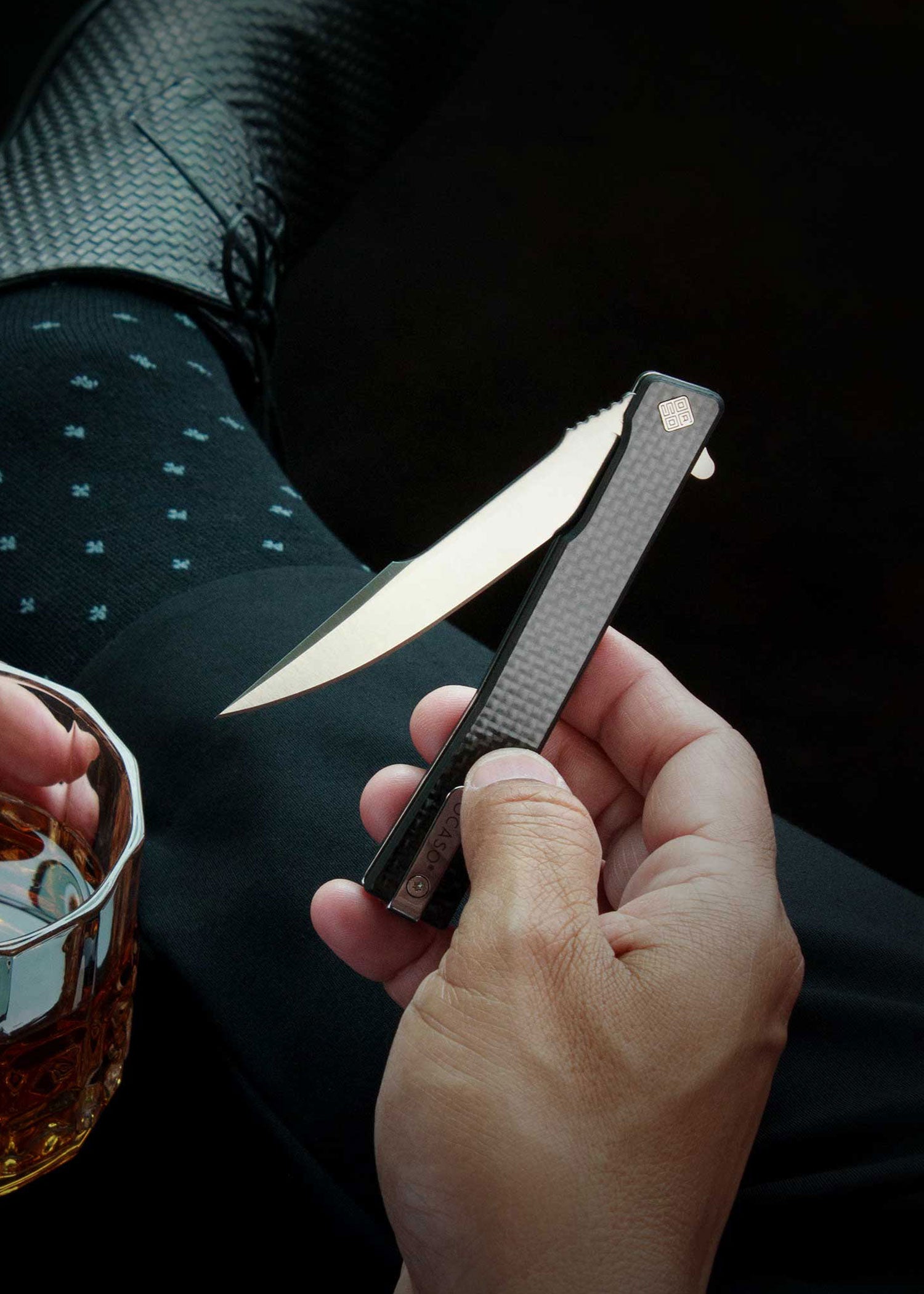 Imagen única de: Navaja Solstice, Harpoon, Carbono, Acabado Satinado, Cuchillos Ocaso