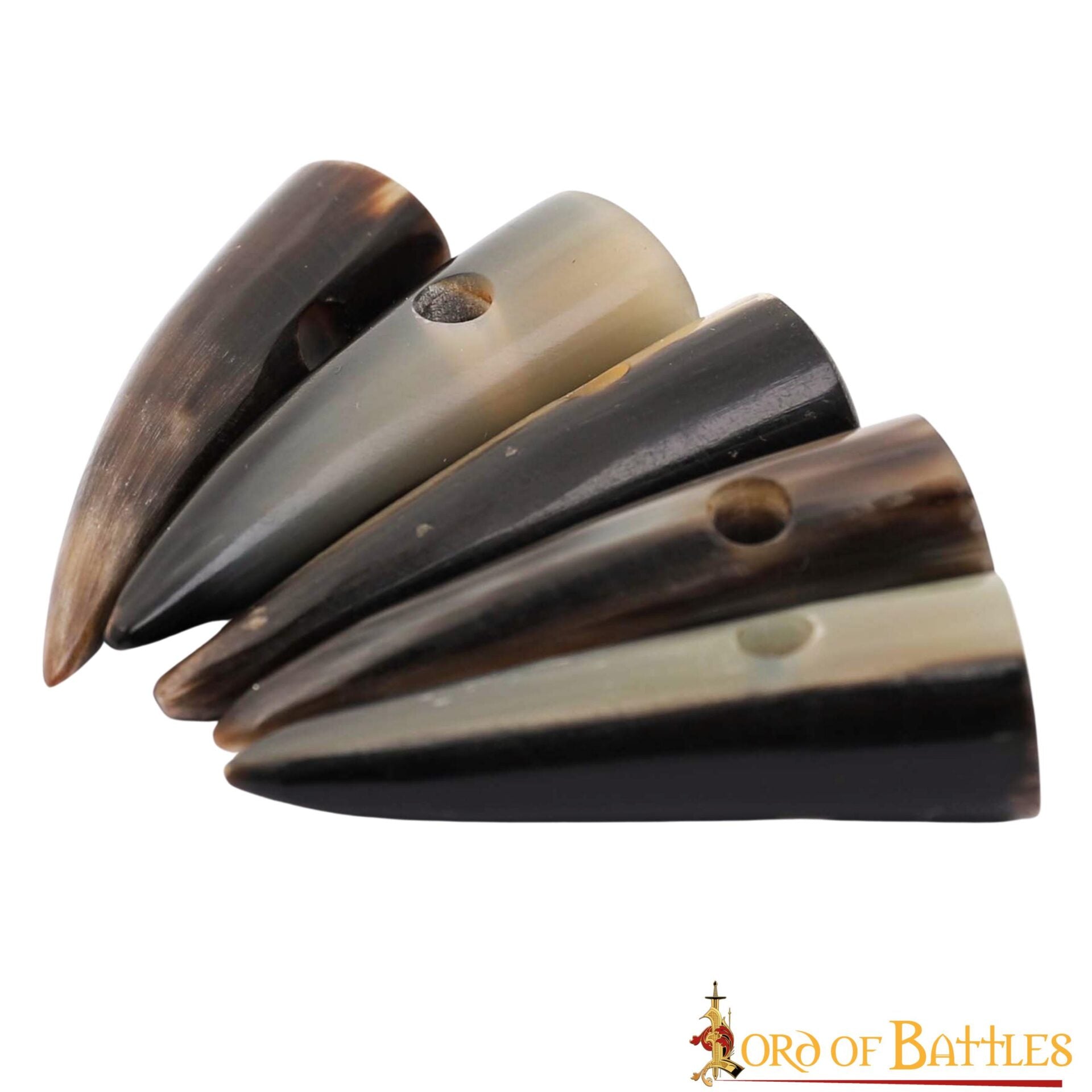 Imagen única de: Juego de 5 Botones de Palanca de Cuerno Pulido Estilo Vikingo - Acabado a Mano con Cuerno de Buey Natural