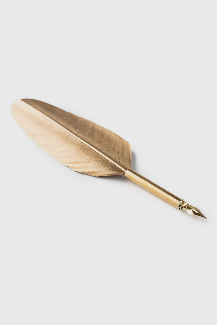 Imagen única de: Bolígrafo Pluma Dorada Básico - Pequeño