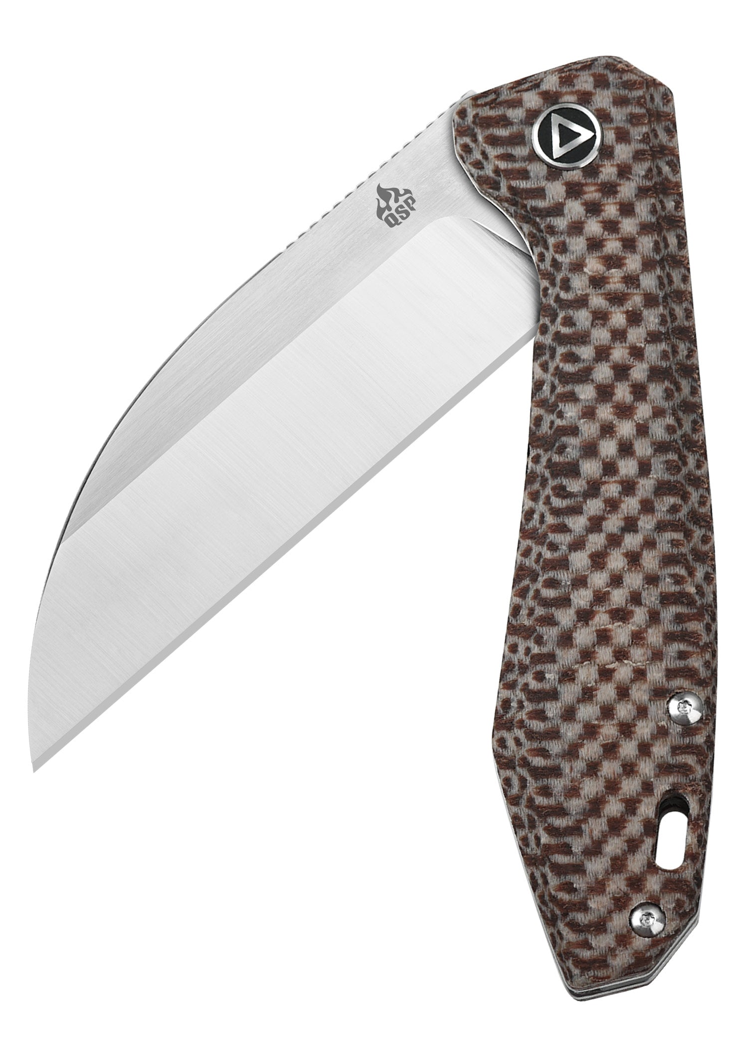 Imagen única de: Navaja Pelican, Hoja Satinada, Mango De Micarta Textura Marrón