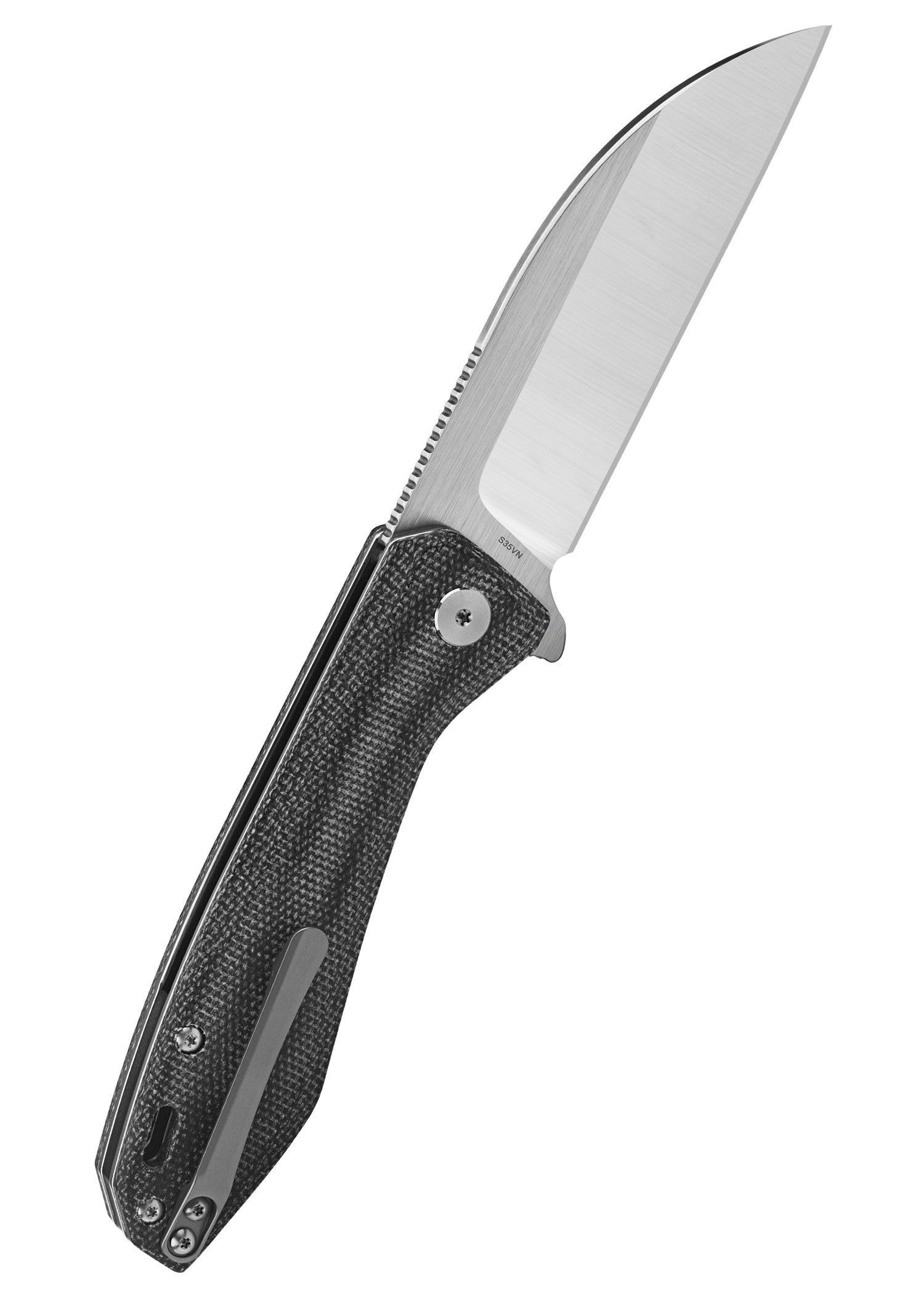 Imagen única de: Navaja Pelican, Hoja Satinada, Mango De Micarta Negra