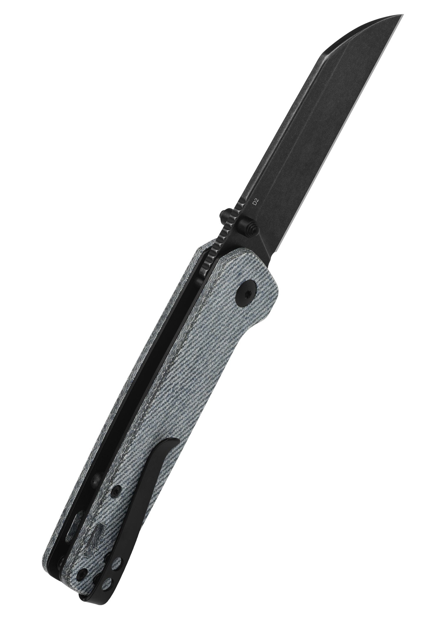 Imagen única de: Navaja Penguin, Hoja D2 Lavada A La Piedra Negra, Mango De Micarta Denim