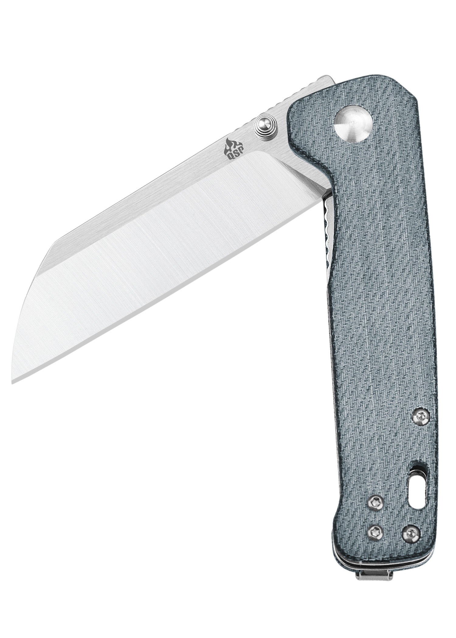 Imagen única de: Navaja Penguin, Hoja Teñida D2, Mango Micarta Denim