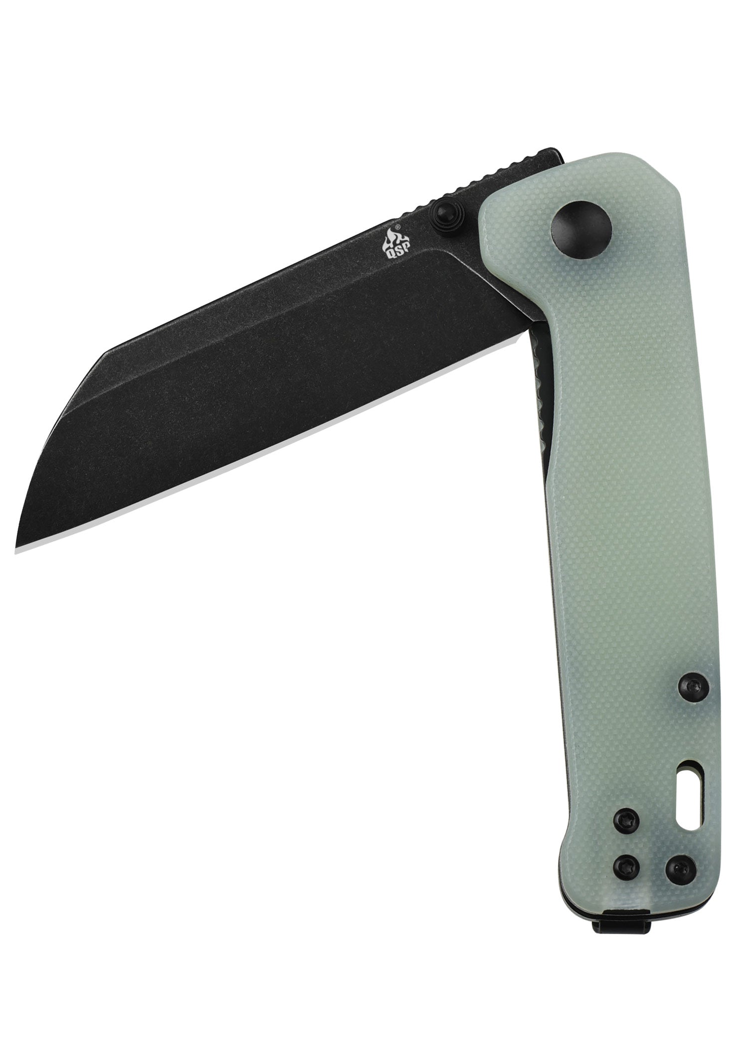 Imagen única de: Navaja De Bolsillo Penguin, Hoja D2 Lavada A La Piedra Negra, Mango Jade G10