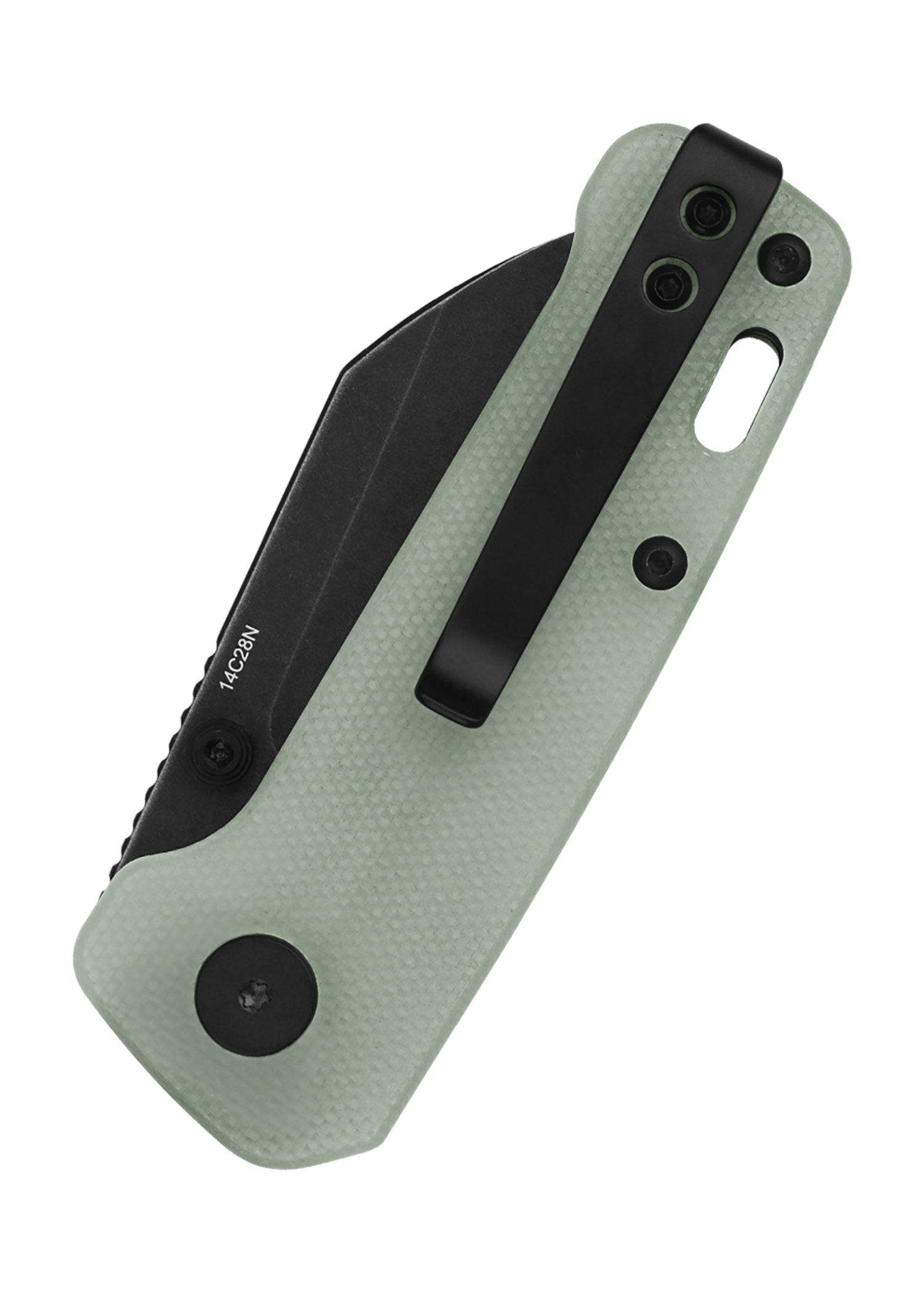 Imagen única de: Navaja Penguin Mini, Hoja Lavada A La Piedra Negra, Mango Jade G10