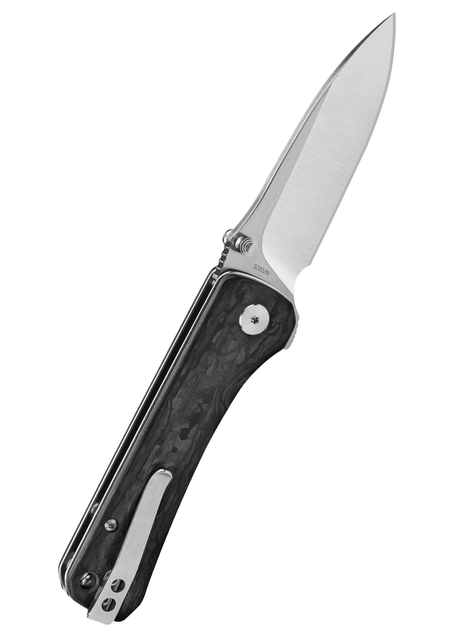 Imagen única de: Navaja Hawk, Hoja Satinada S35vn, Mango De Carbono