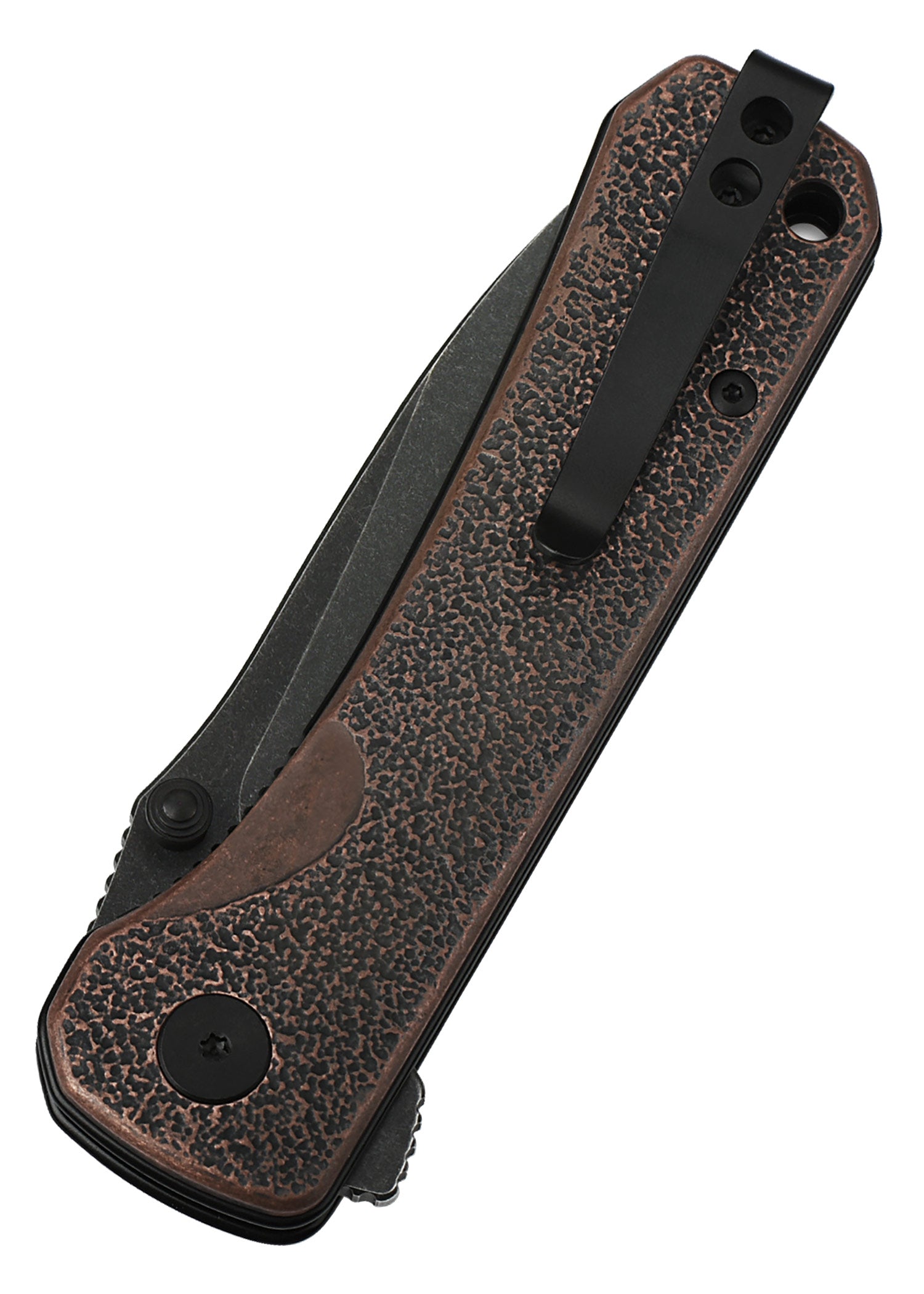 Imagen única de: Navaja De Bolsillo Hawk, 14C28n Hoja Lavada A La Piedra Negra, Mango De Cobre