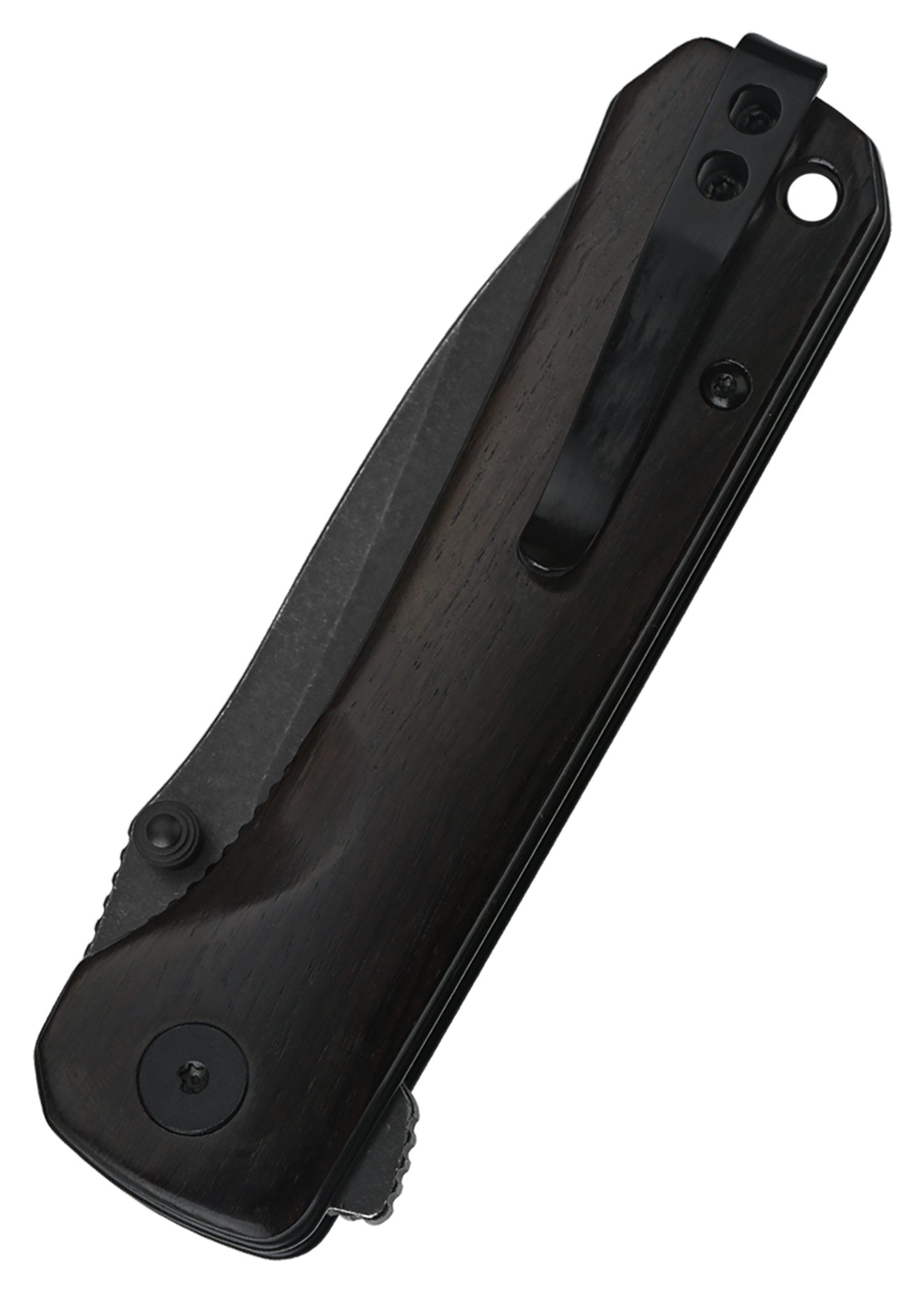 Imagen única de: Navaja De Bolsillo Hawk, Hoja Lavada A La Piedra Negra 14C28n, Mango De Ébano