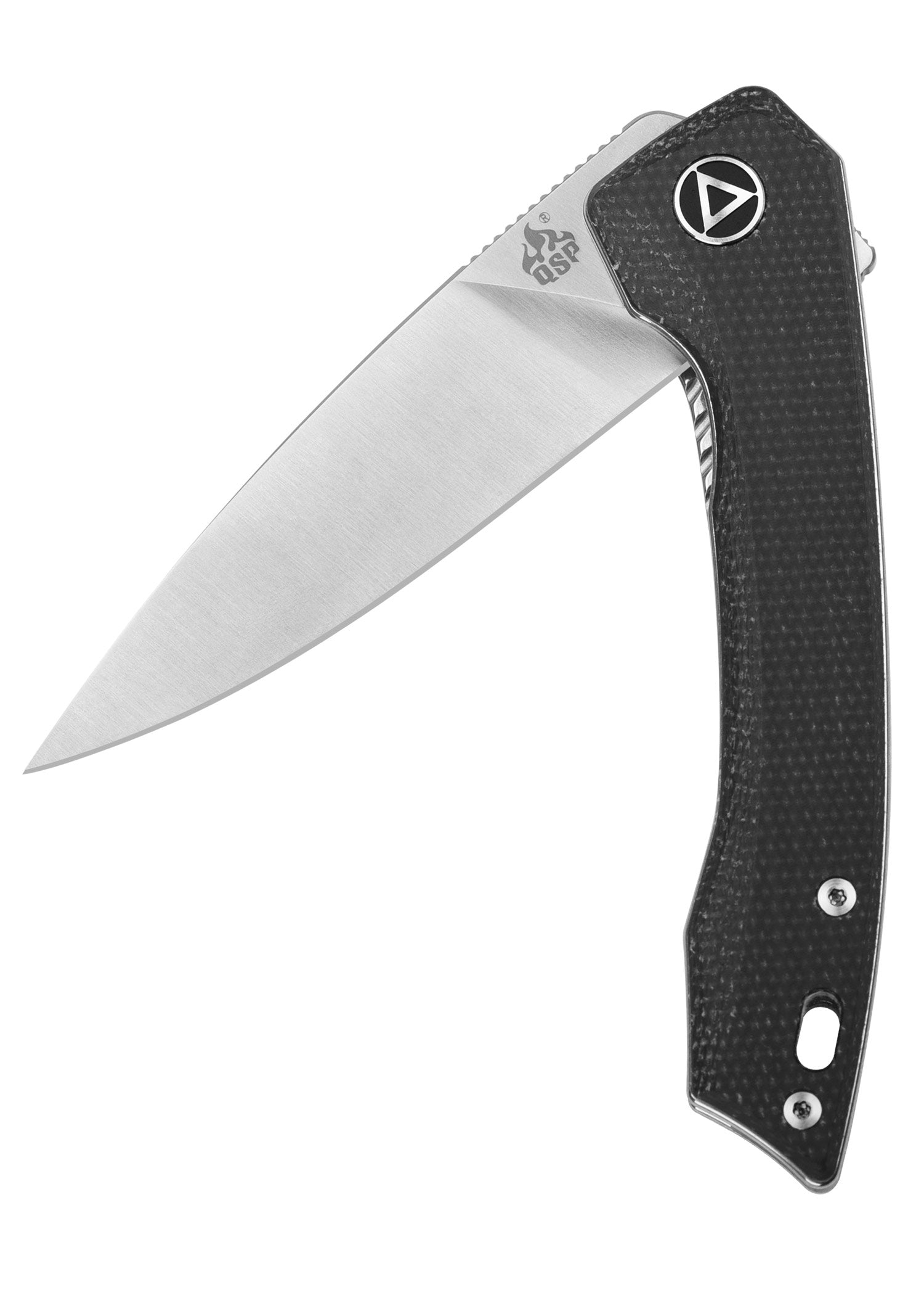 Imagen única de: Navaja Leopard, Hoja Satinada 14C28n, Mango Micarta Negra