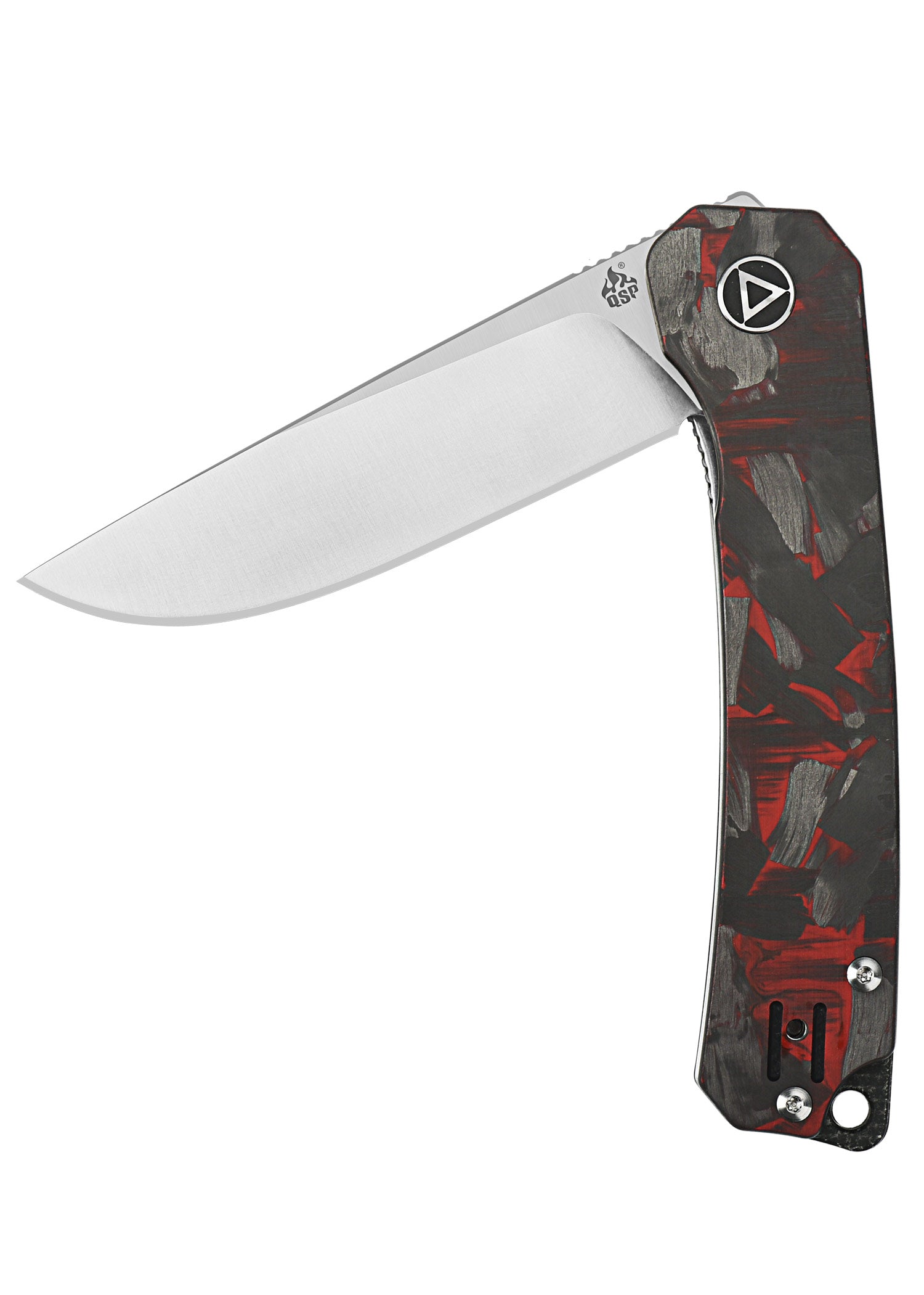 Imagen única de: Navaja Osprey, Hoja Satinada, Mango Cf Overlay G10 Triturado, Rojo