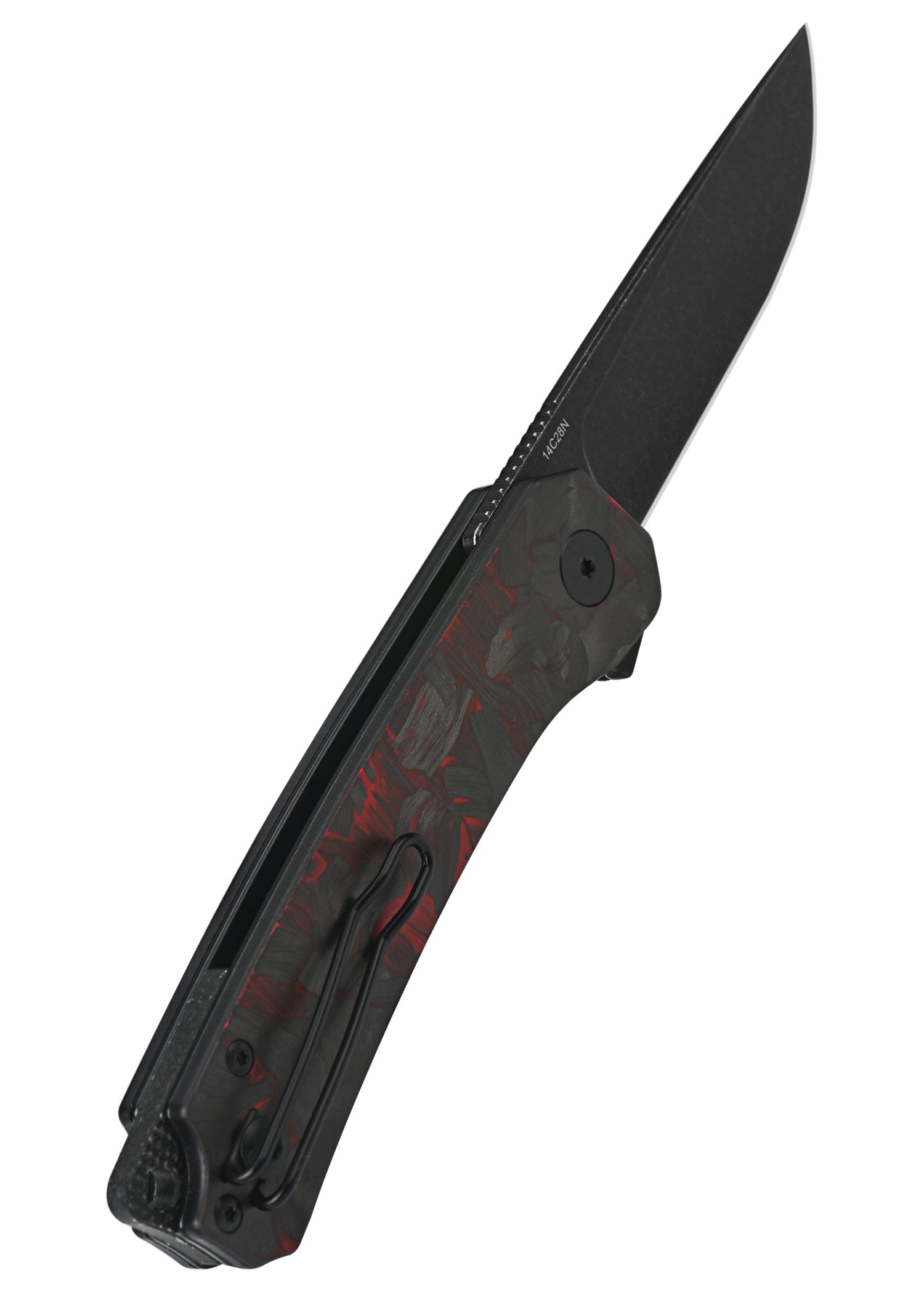 Imagen única de: Navaja De Bolsillo Osprey, Hoja Negra Lavada A La Piedra, Capa Cf Triturada G10, Roja