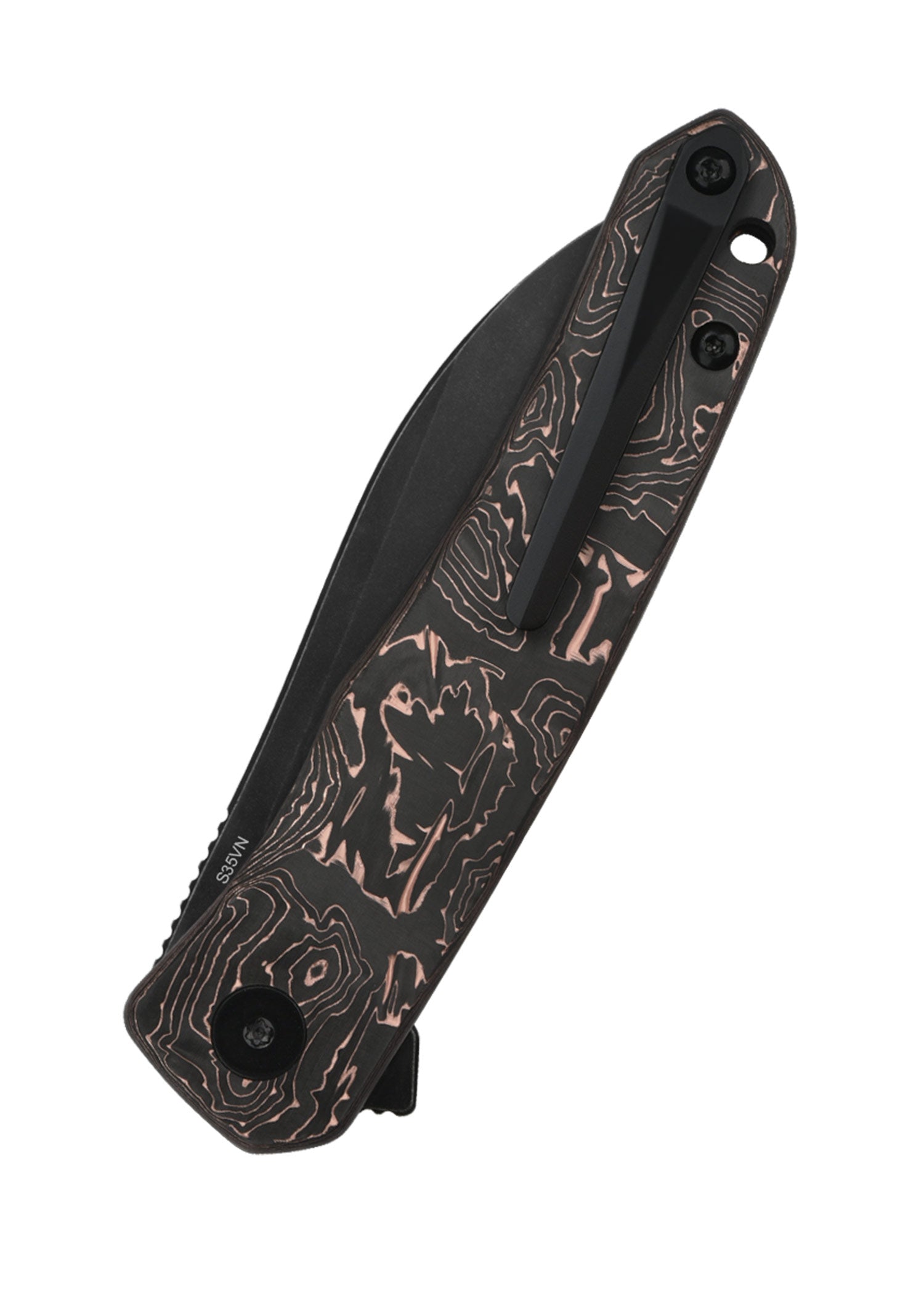 Imagen única de: Navaja De Bolsillo Otter, Hoja Lavada A La Piedra Negra, Mango Con Lámina De Cobre