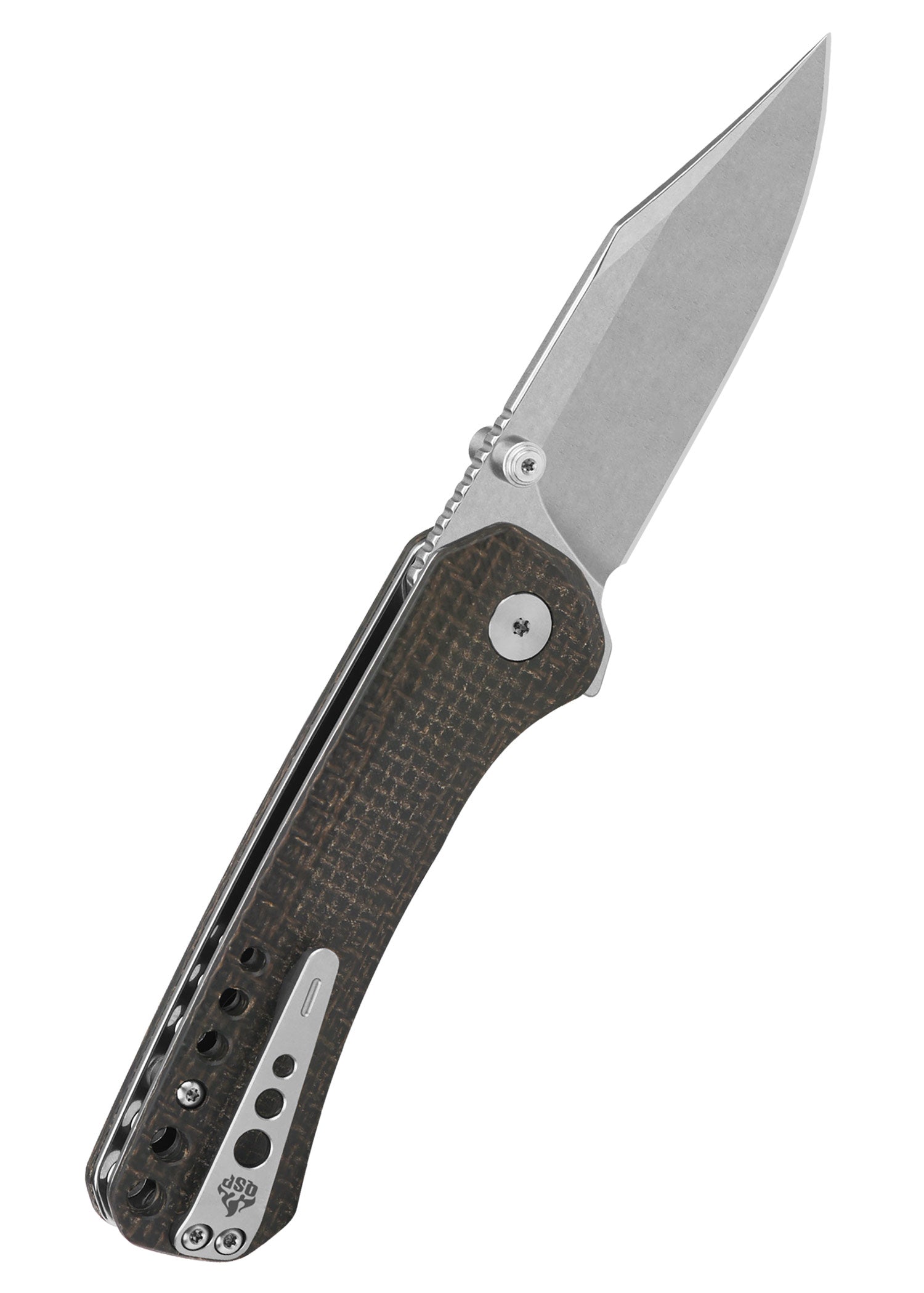 Imagen única de: Navaja Kestrel, Hoja Lavada A La Piedra, Mango De Micarta Marrón