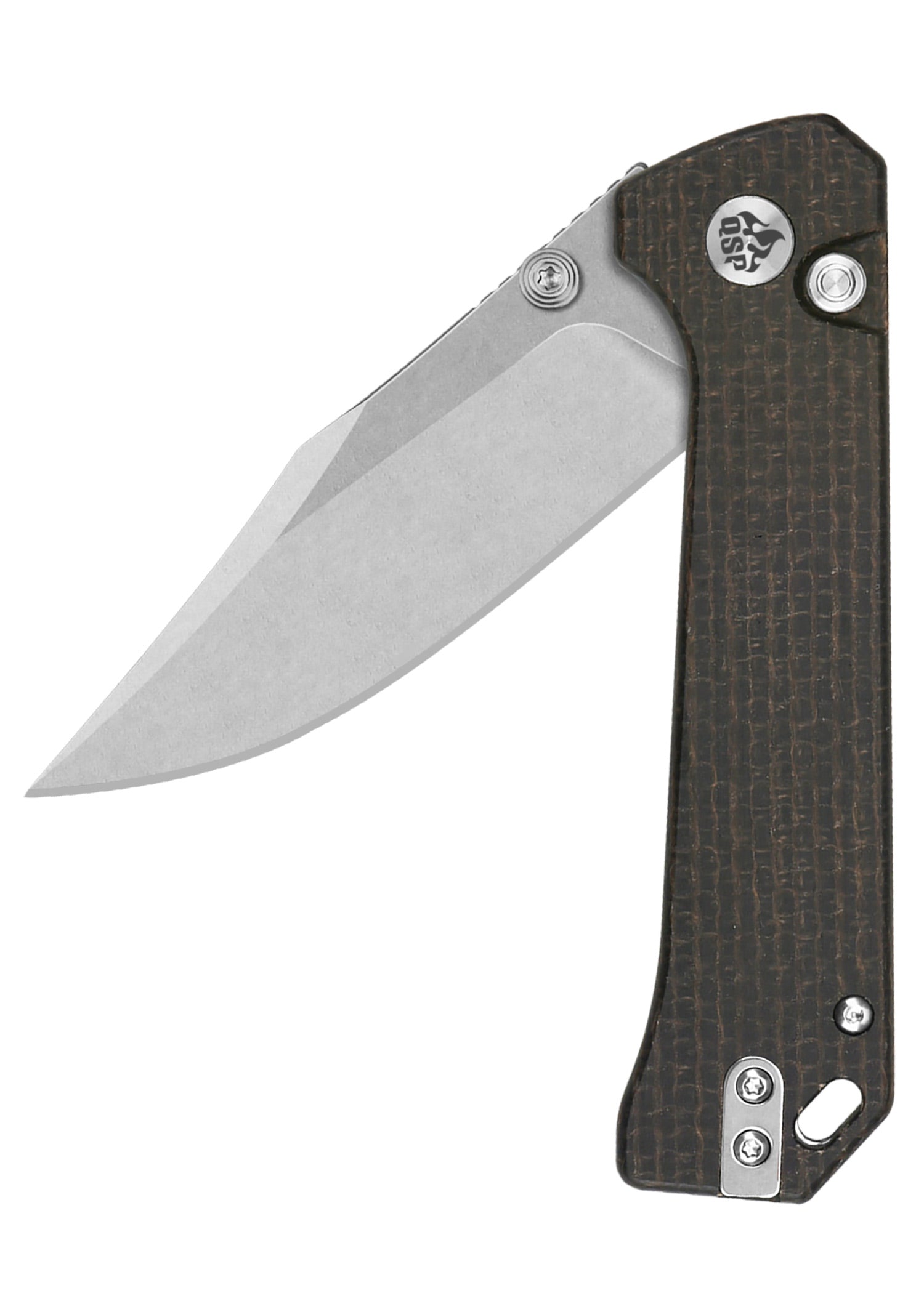 Imagen única de: Navaja Qsp Grebe Button Lock, Mango De Micarta Marrón Oscuro
