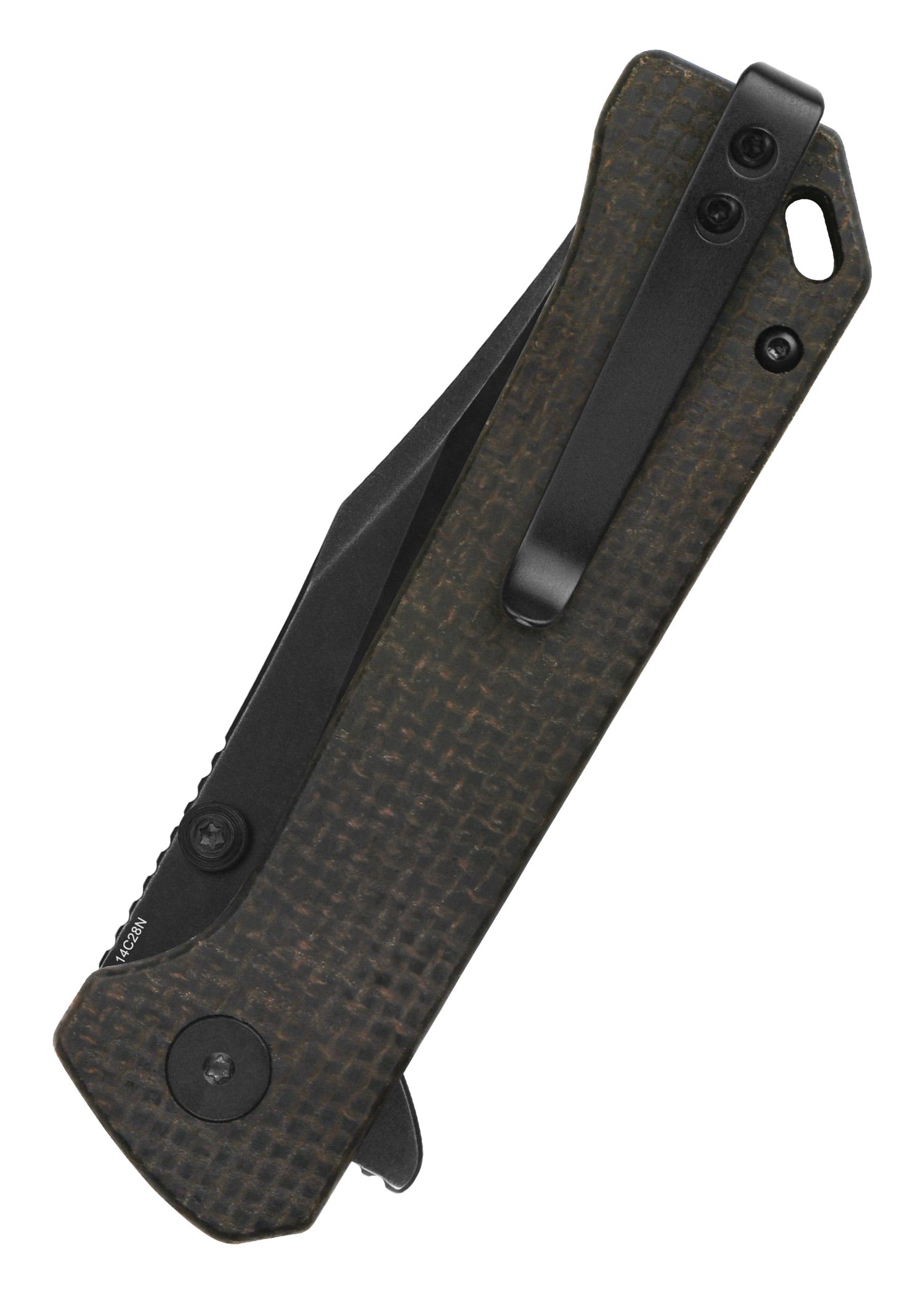 Imagen única de: Navaja Qsp Grebe, Mango De Micarta Marrón, Lavado Negro