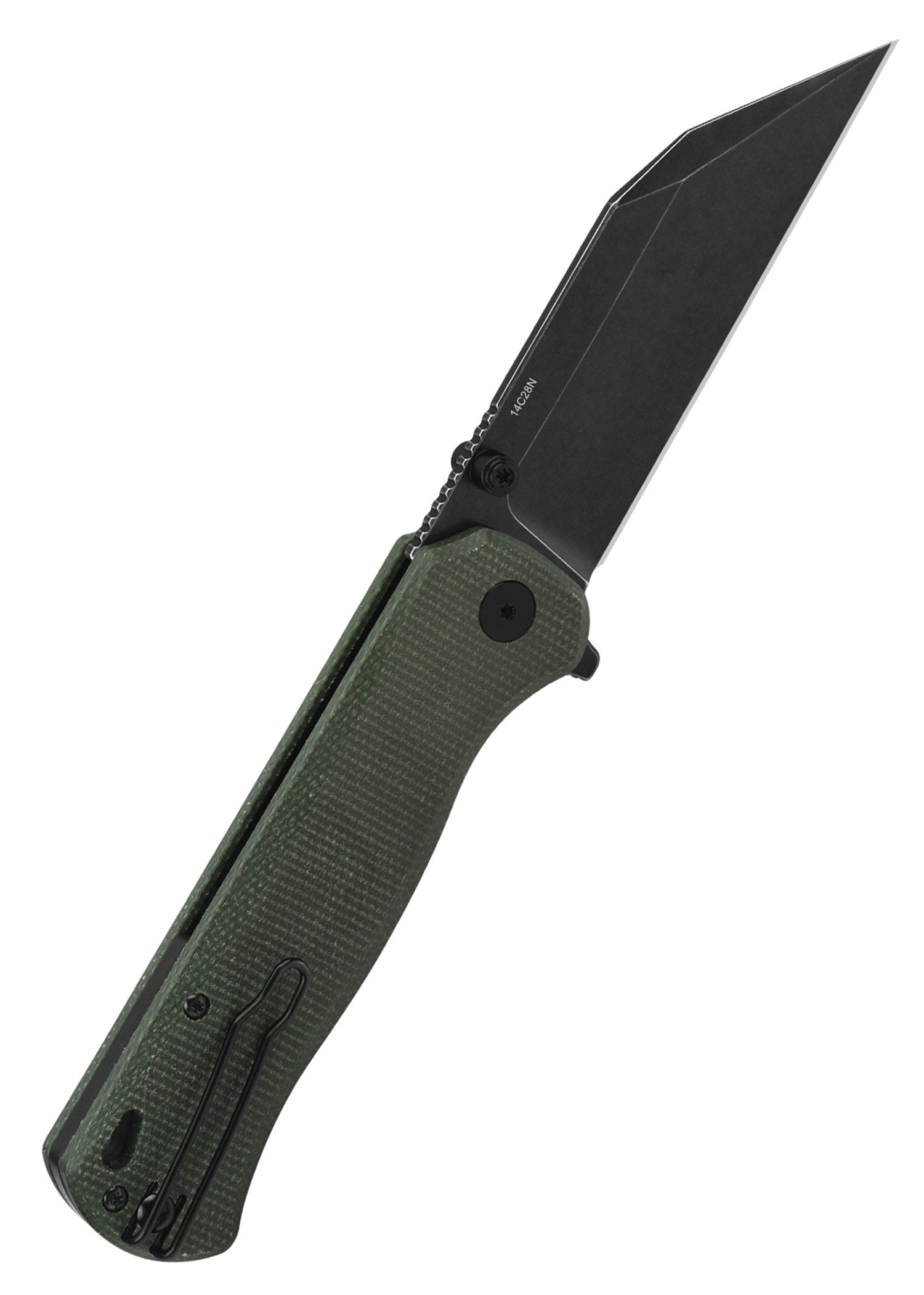 Imagen única de: Navaja Swordfish, Hoja Lavada A La Piedra Negra, Mango De Micarta Verde