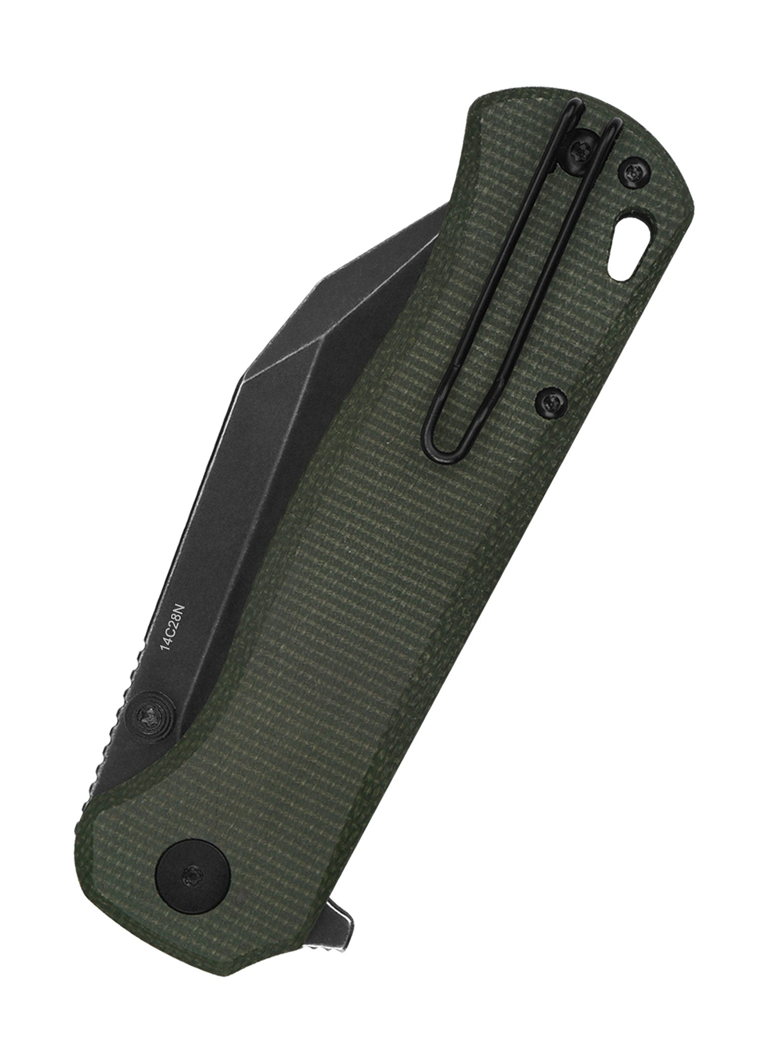 Imagen única de: Navaja Swordfish, Hoja Lavada A La Piedra Negra, Mango De Micarta Verde