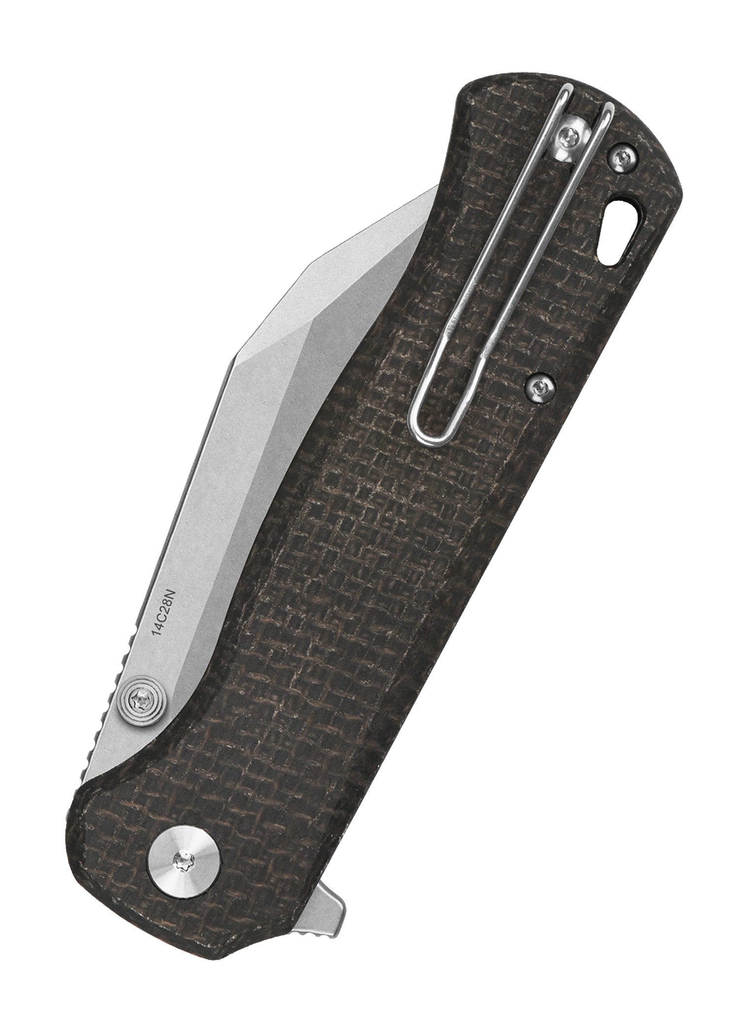 Imagen única de: Navaja Swordfish, Hoja Lavada A La Piedra, Mango De Micarta Marrón