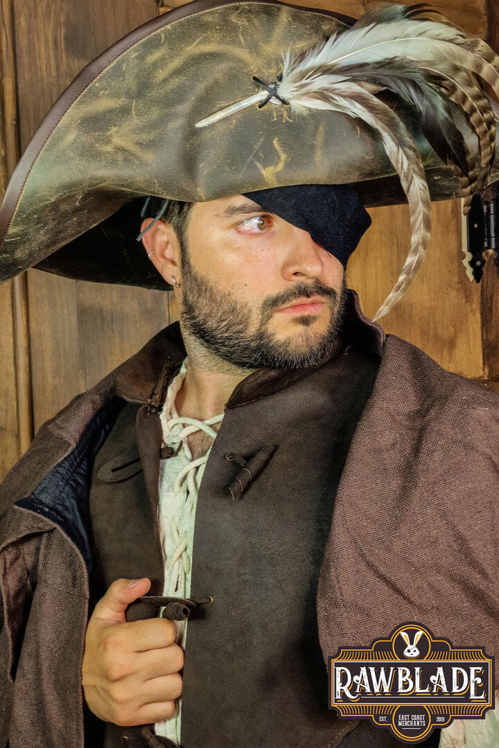 Imagen única de: Sombrero De Capitán Teague Con Plumas