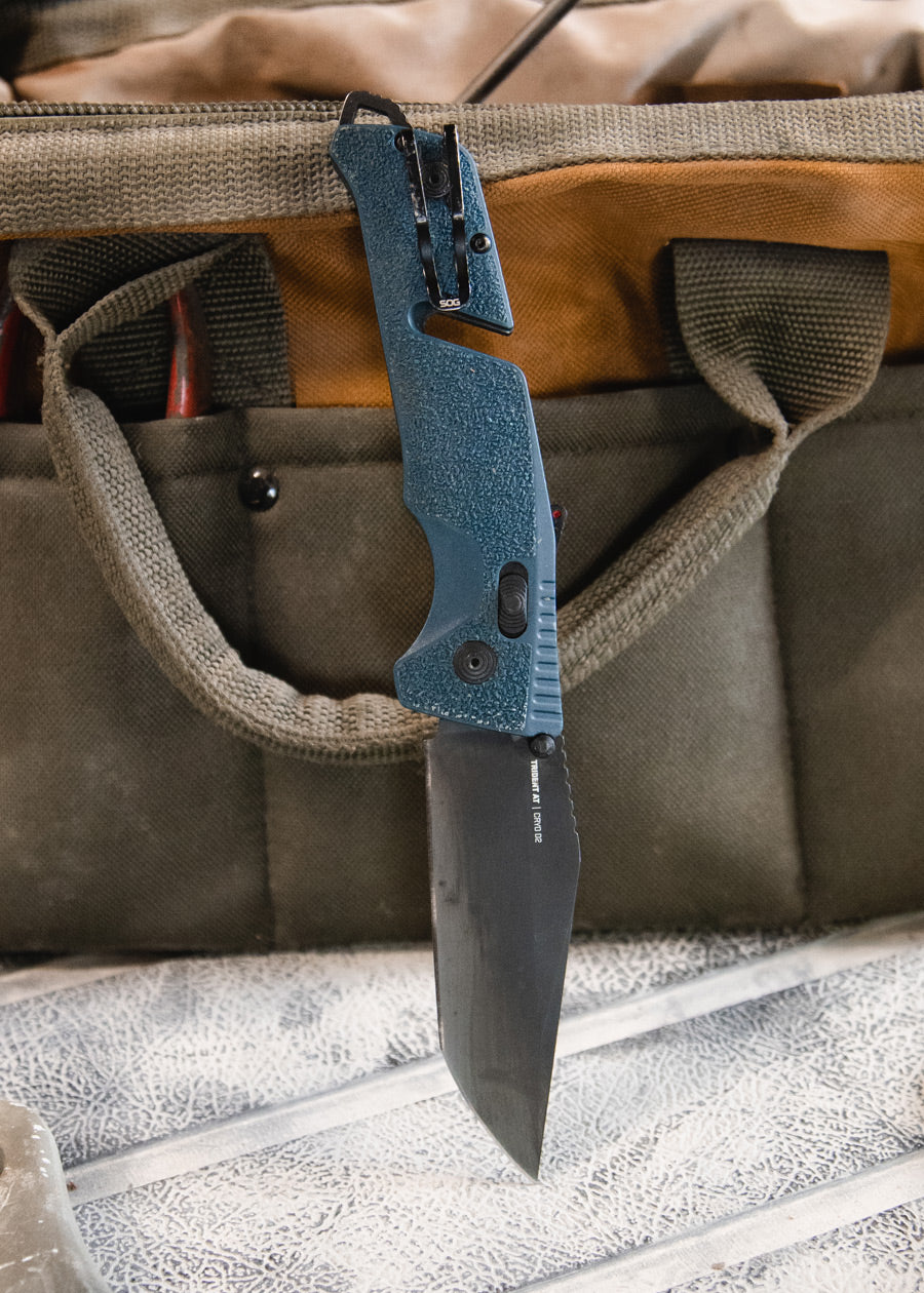 Imagen única de: Sog Trident At - Uniforme Azul - Tanto, Navaja De Bolsillo