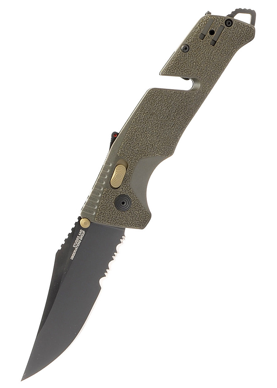 Imagen única de: Sog Trident At - Olive Drab Parcialmente Dentado, Navaja De Bolsillo