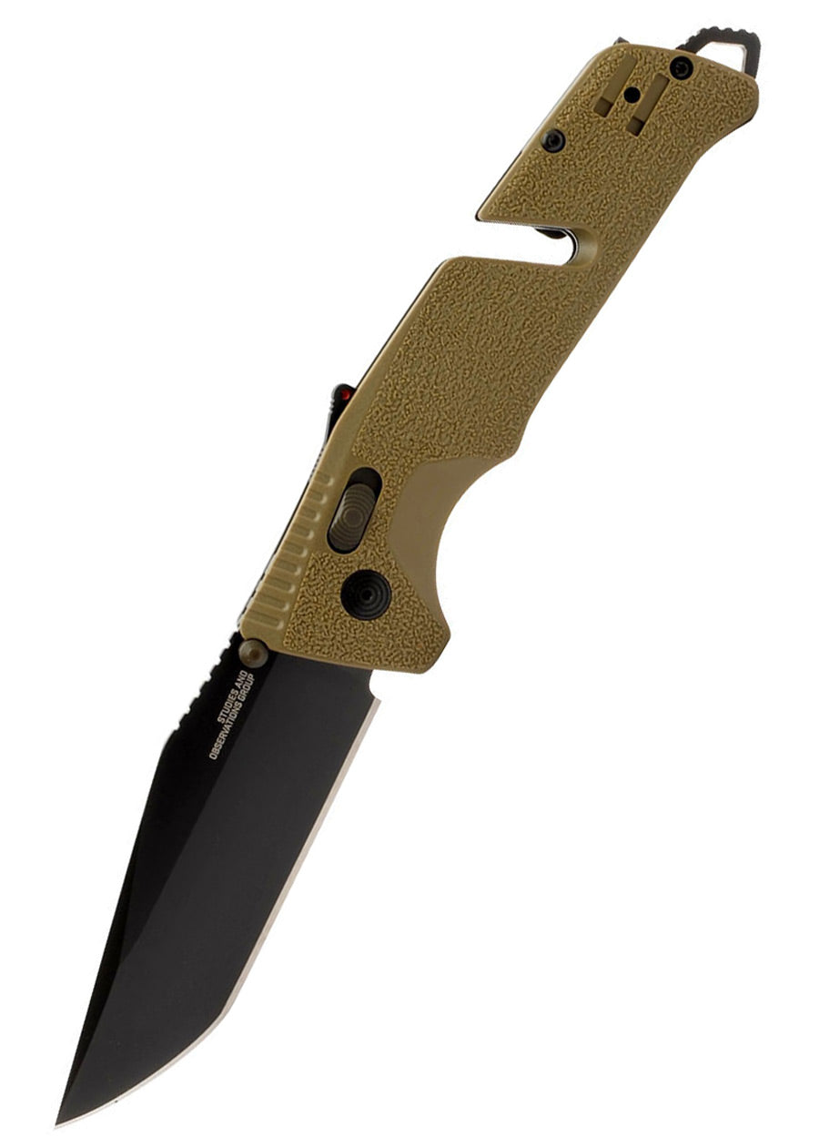 Imagen única de: Sog Trident At - Flat Dark Earth - Tanto, Navaja De Bolsillo