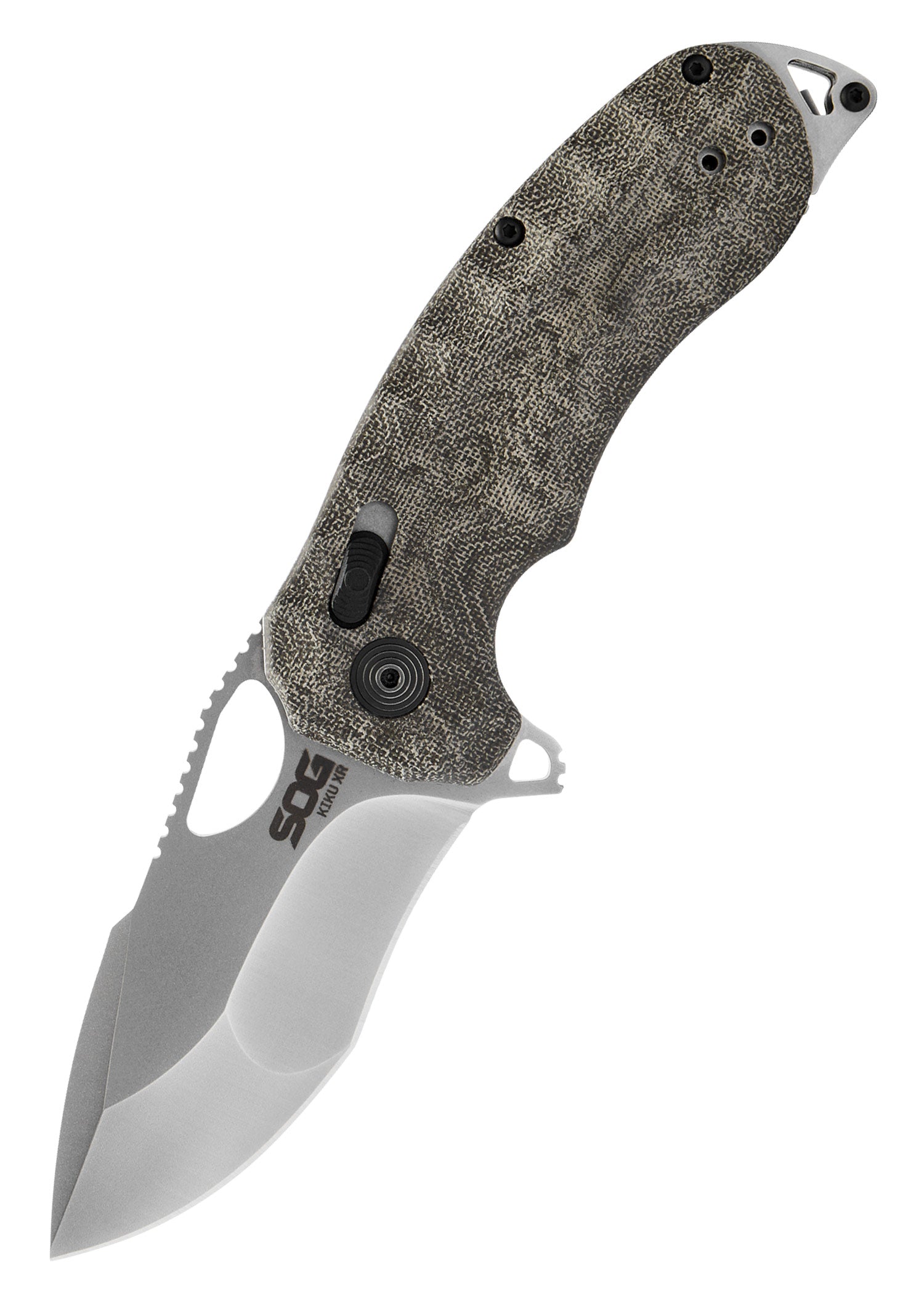 Imagen única de: Navaja Kiku Xr Acabado Satinado, Lino Micarta, Sog