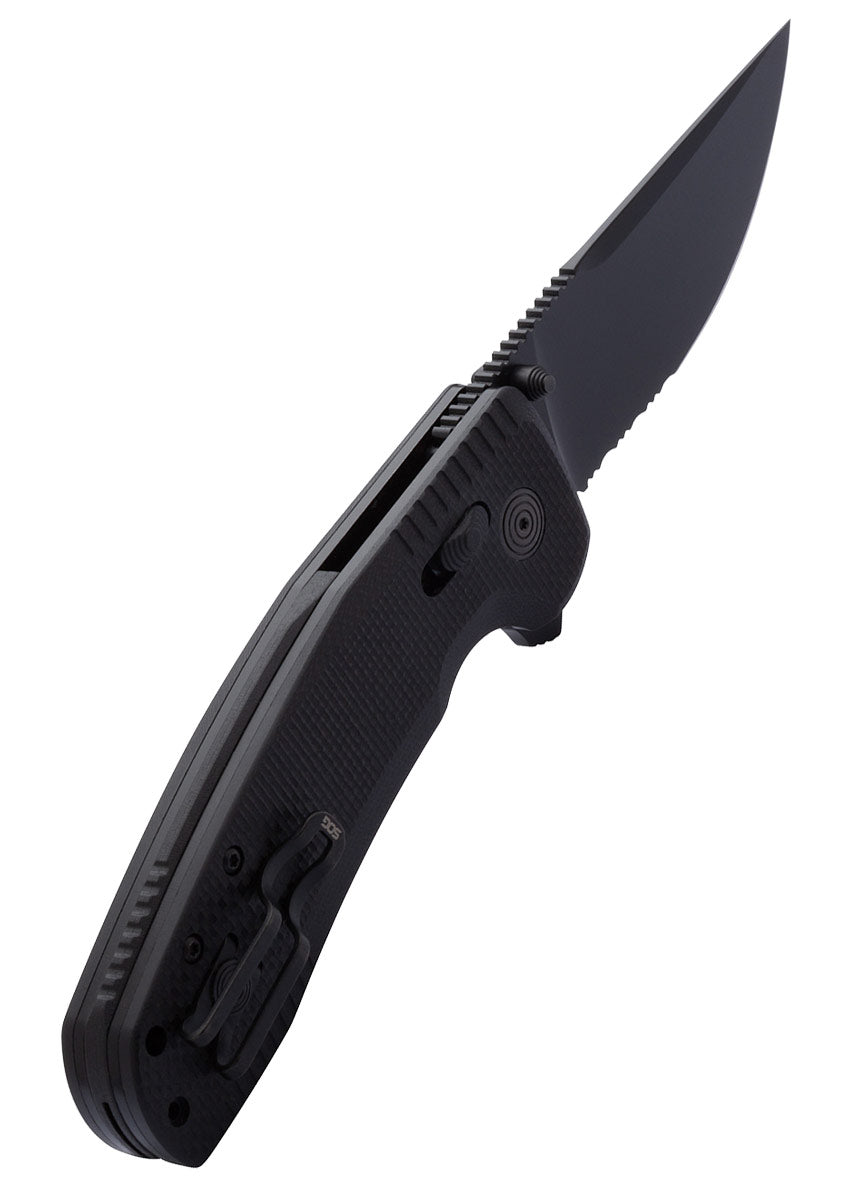 Imagen única de: Navaja De Bolsillo Sog-tac Xr Blackout, Parcialmente Dentada