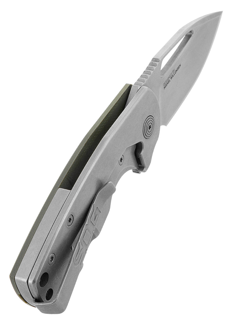 Imagen única de: Sog Stout Flk Od Green, Stonewash, Navaja De Bolsillo