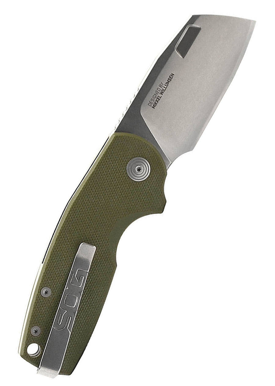 Imagen única de: Sog Stout Sj Cleaver, Od Green + Stonewash, Navaja De Bolsillo