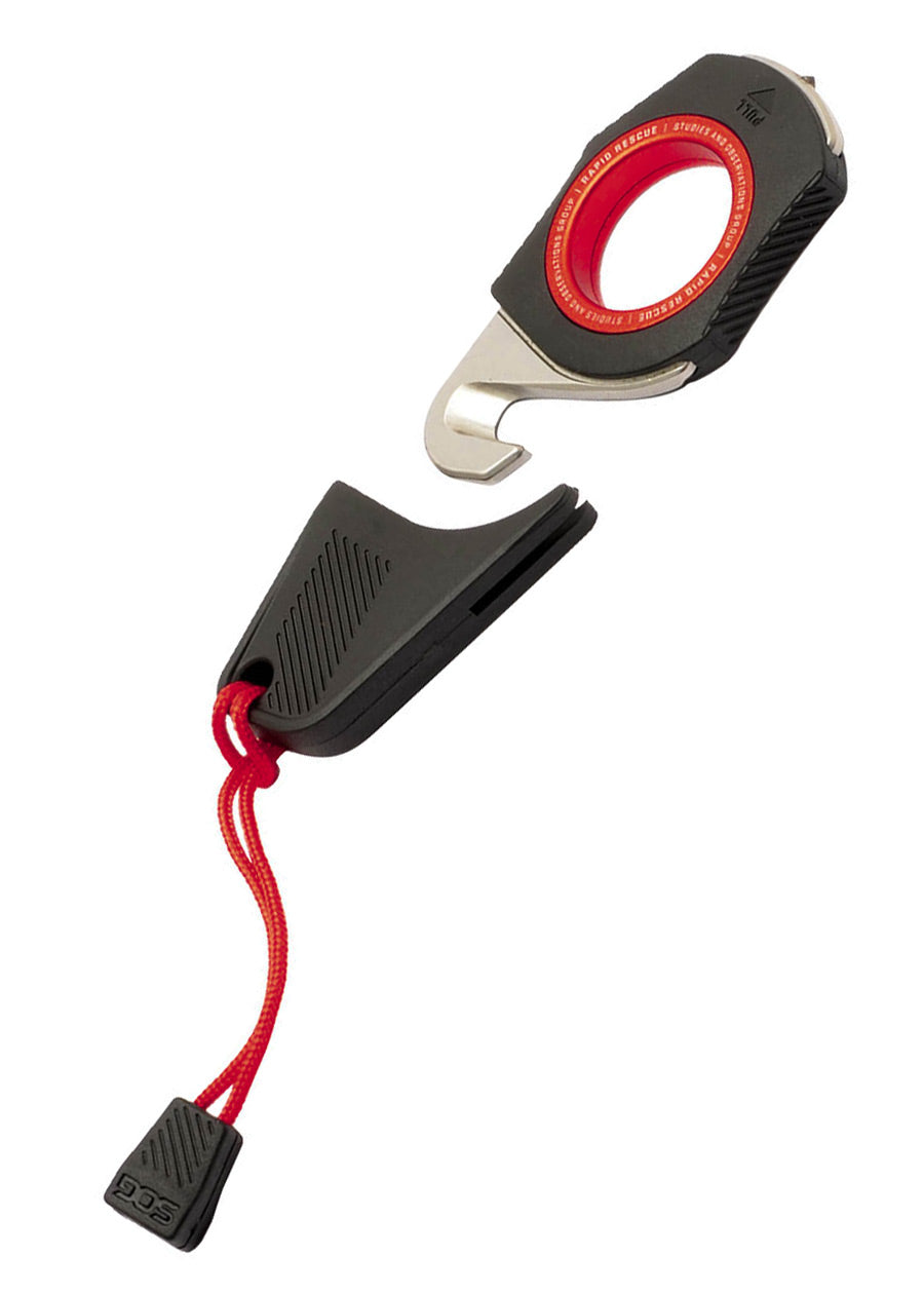 Imagen única de: Sog Rapid Rescue, Negro + Rojo, Cuchillo Fijo