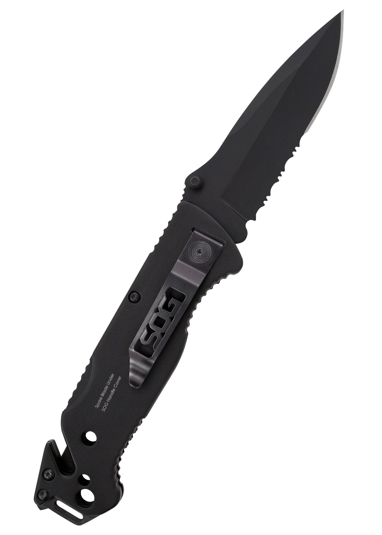 Imagen única de: Navaja Escape, Negra, Parcialmente Dentada, Sog