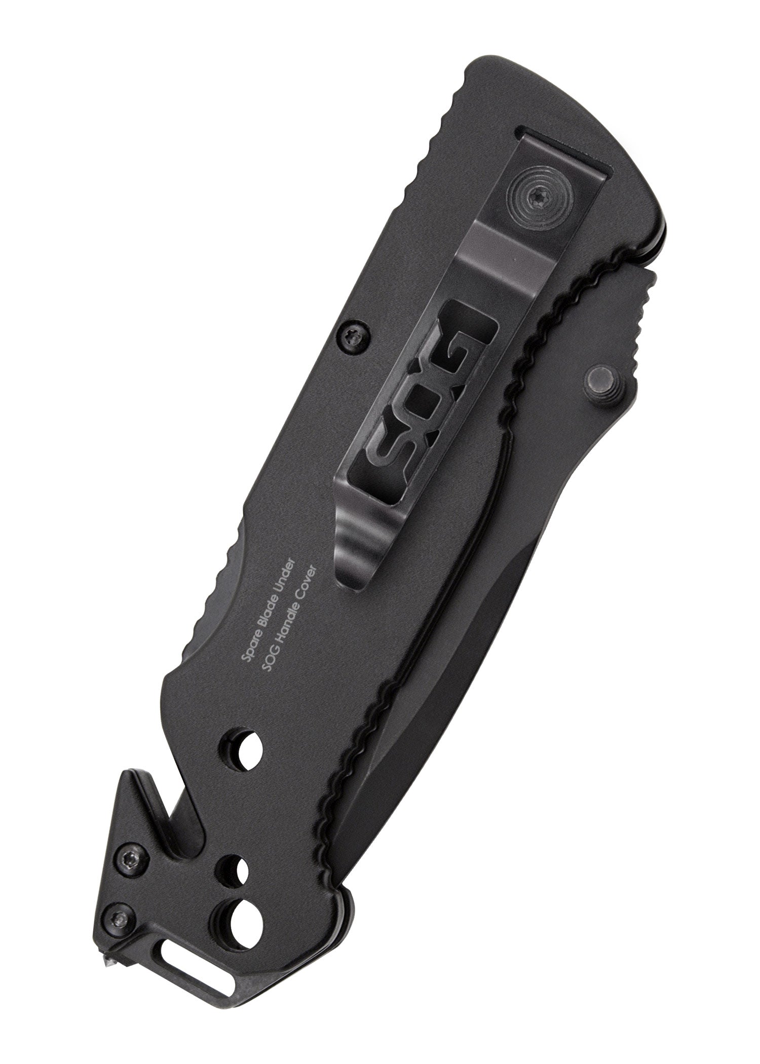 Imagen única de: Navaja Escape, Negra, Parcialmente Dentada, Sog