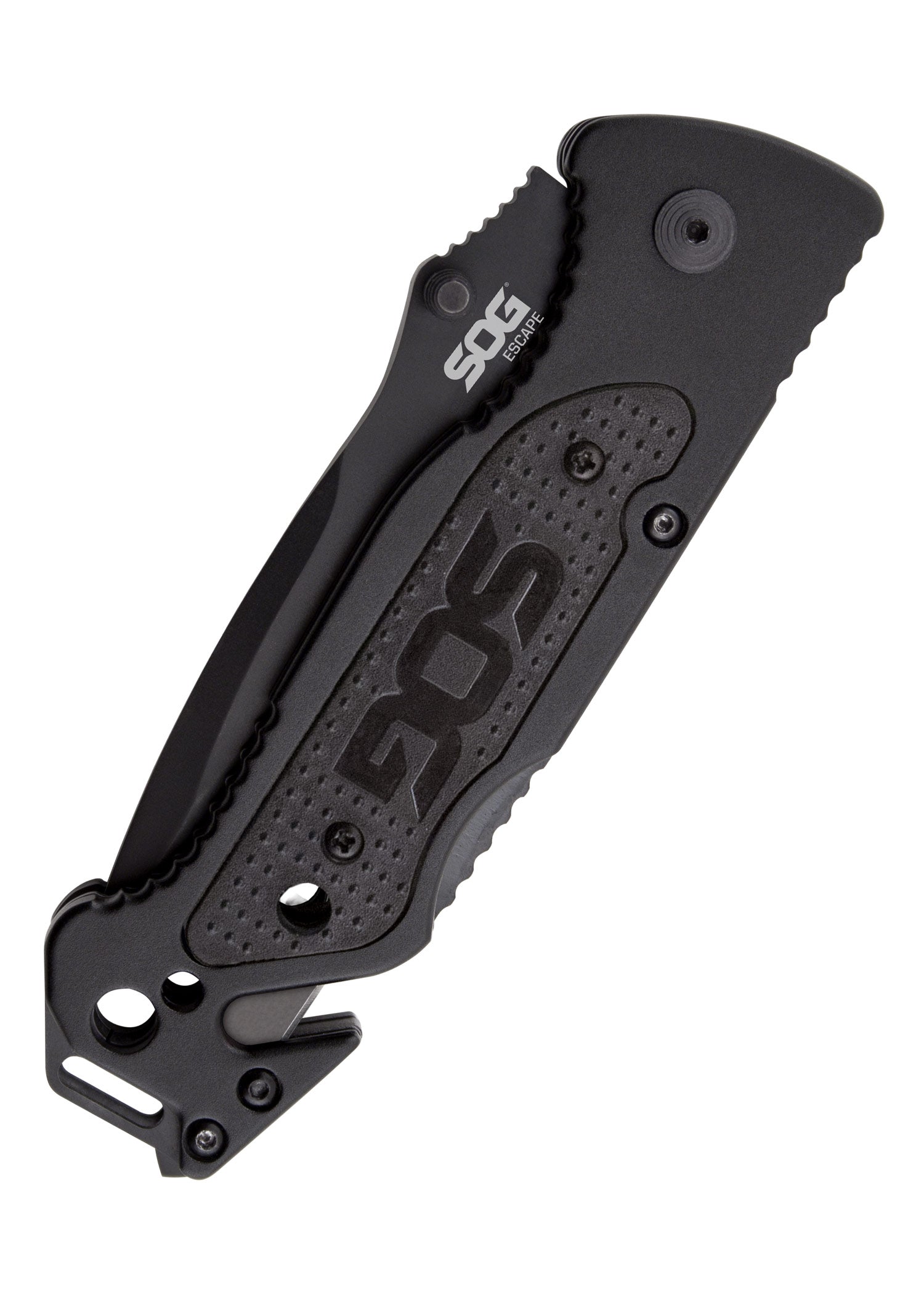 Imagen única de: Navaja Escape, Negra, Parcialmente Dentada, Sog