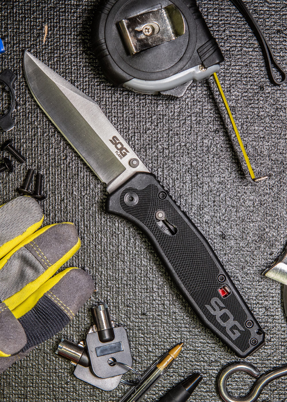 Imagen única de: Navaja Flare, Acabado Satinado, Sog