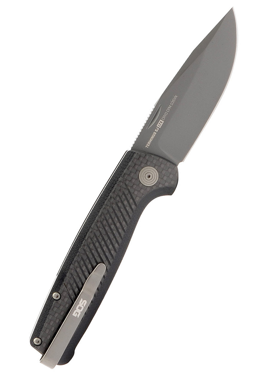 Imagen única de: Sog Terminus Sj Lte, Carbono + Grafito, Navaja De Bolsillo