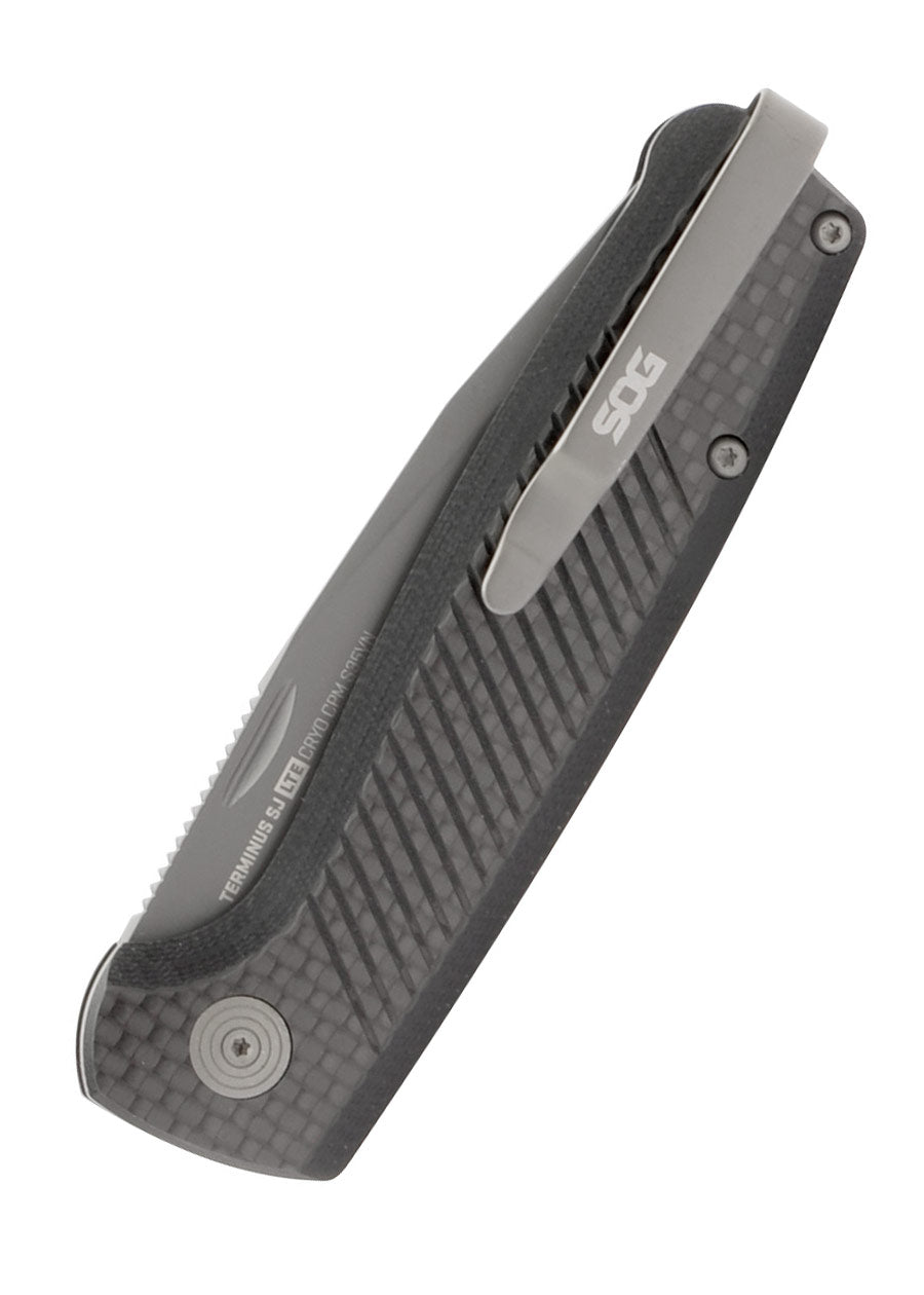 Imagen única de: Sog Terminus Sj Lte, Carbono + Grafito, Navaja De Bolsillo