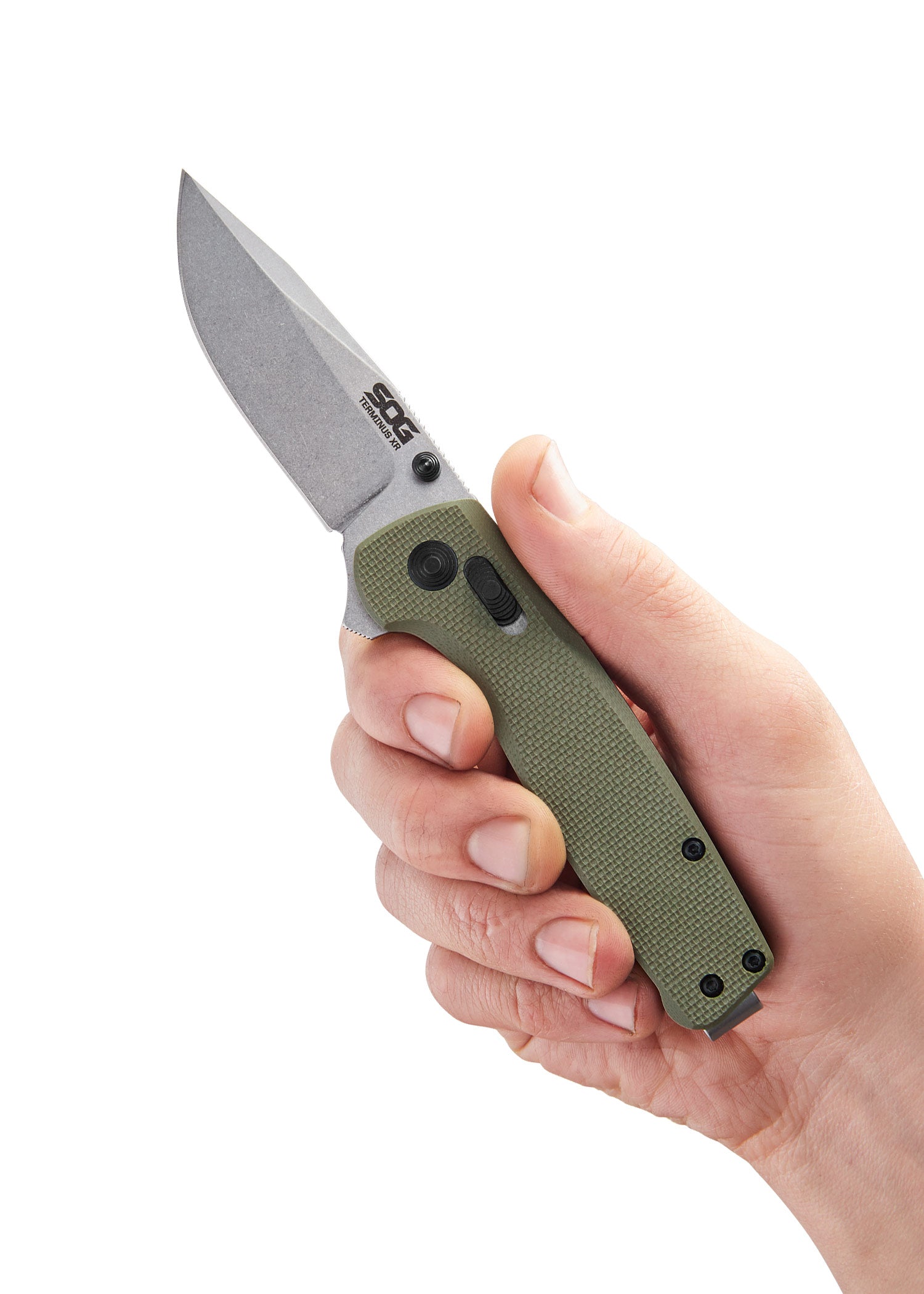 Imagen única de: Navaja Terminus Xr, Oliva, Sog