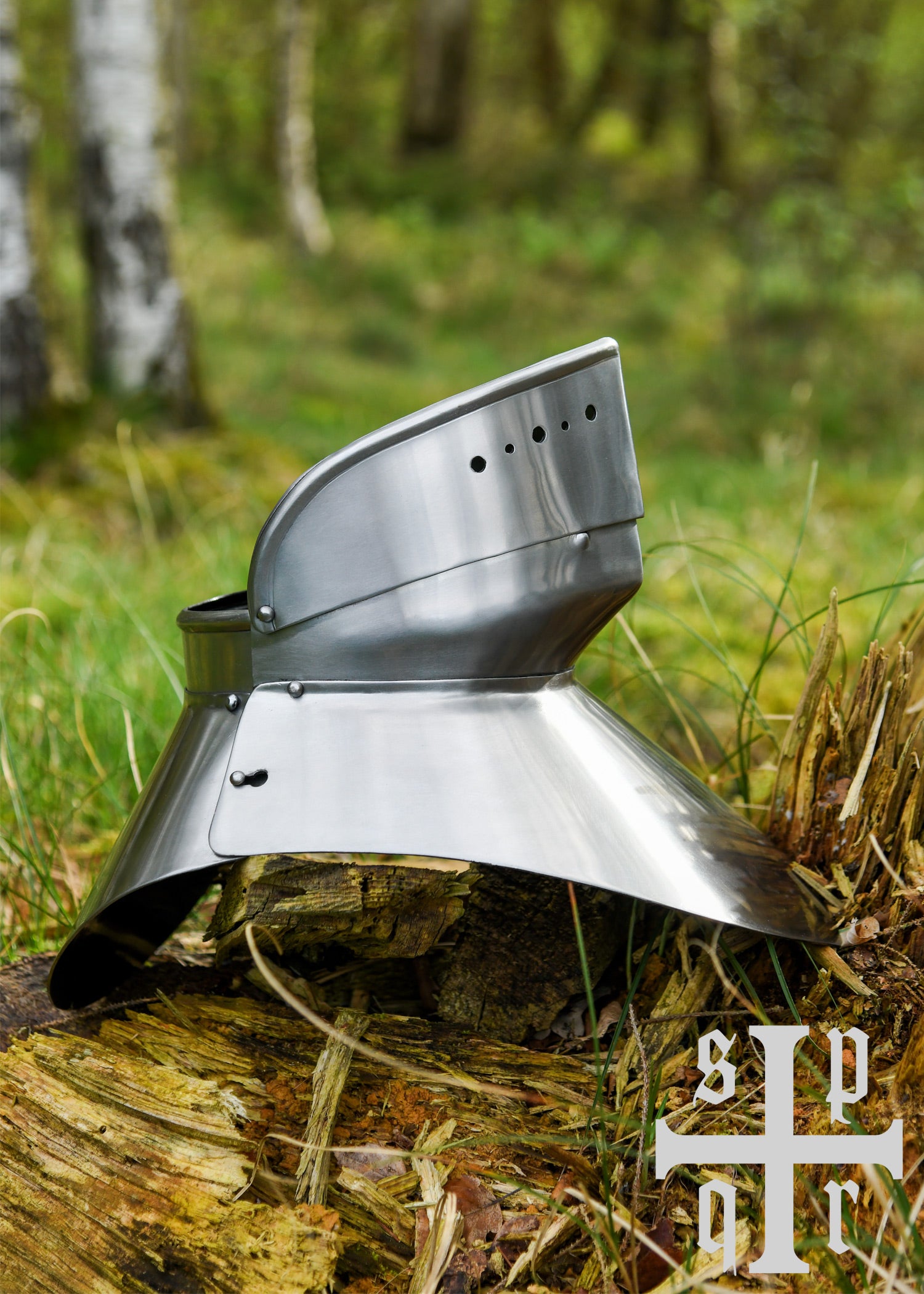 Imagen única de: Gorjal Bajomedieval Con Gorjal, Acero De 1,6 Mm