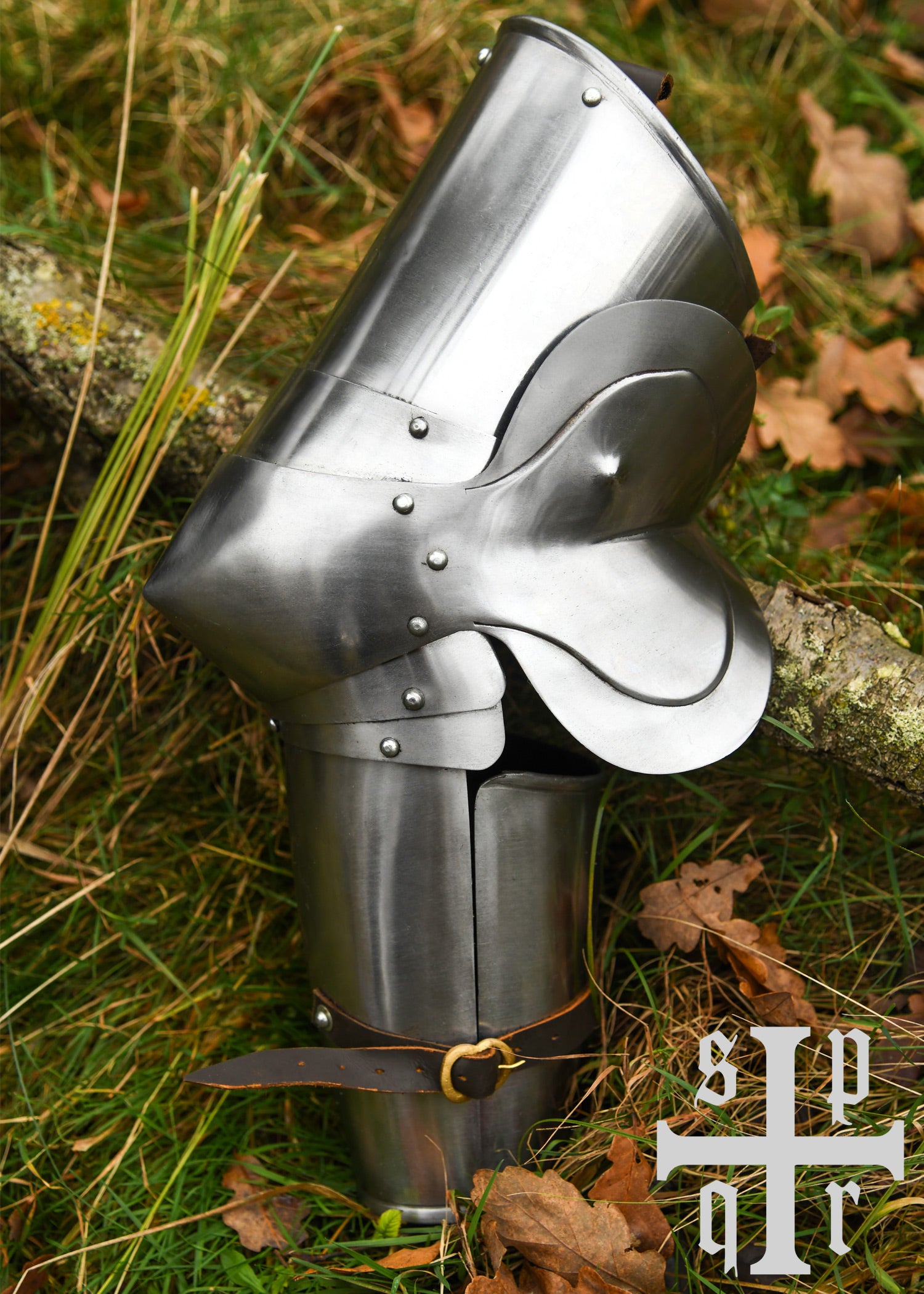 Imagen única de: Guardapiernas Medievales, Siglo Xiv, Par, Acero De 1,6 Mm