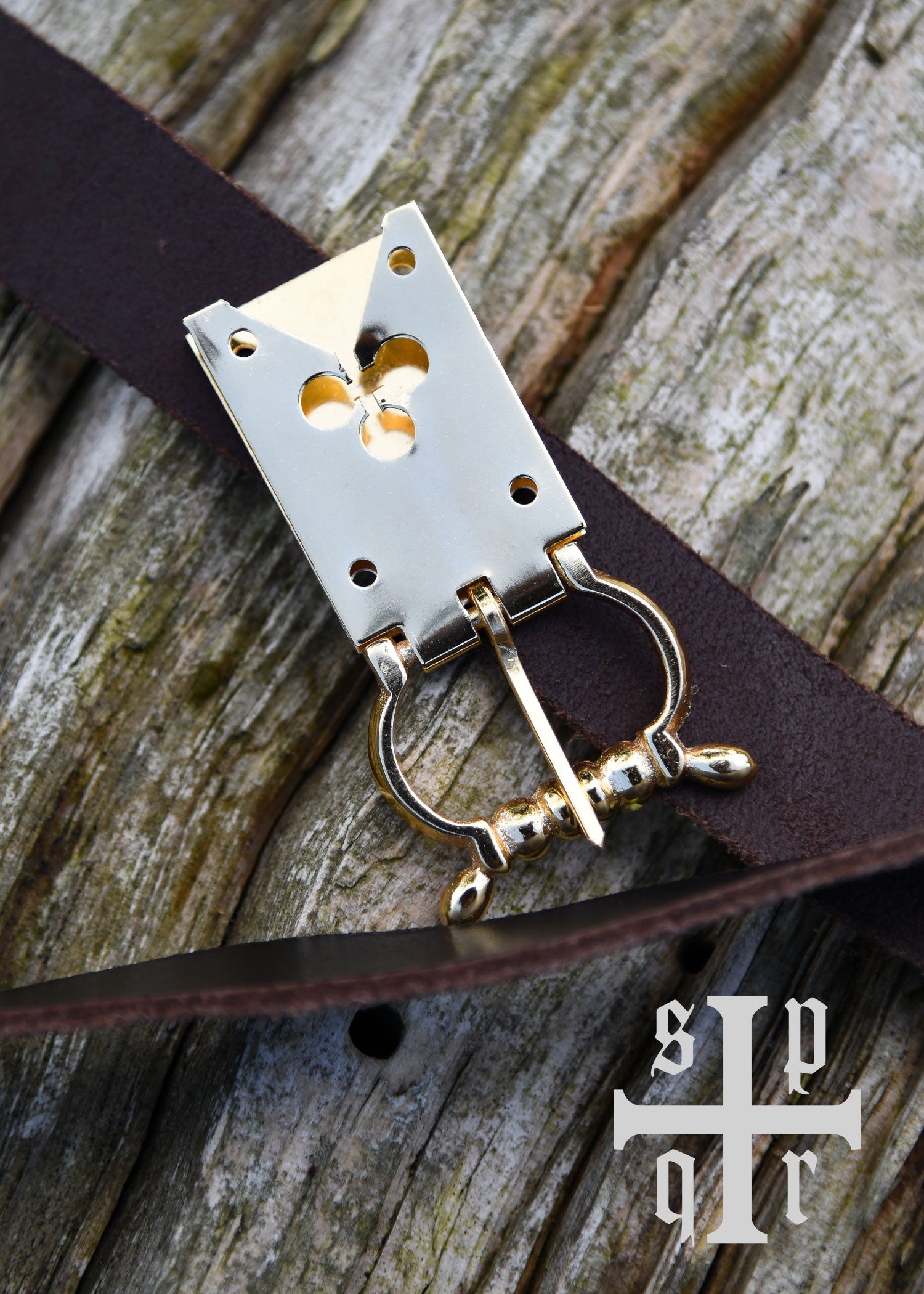 Imagen única de: Hebilla De Cinturón Con Motivo De Trébol, Latón Galvanizado