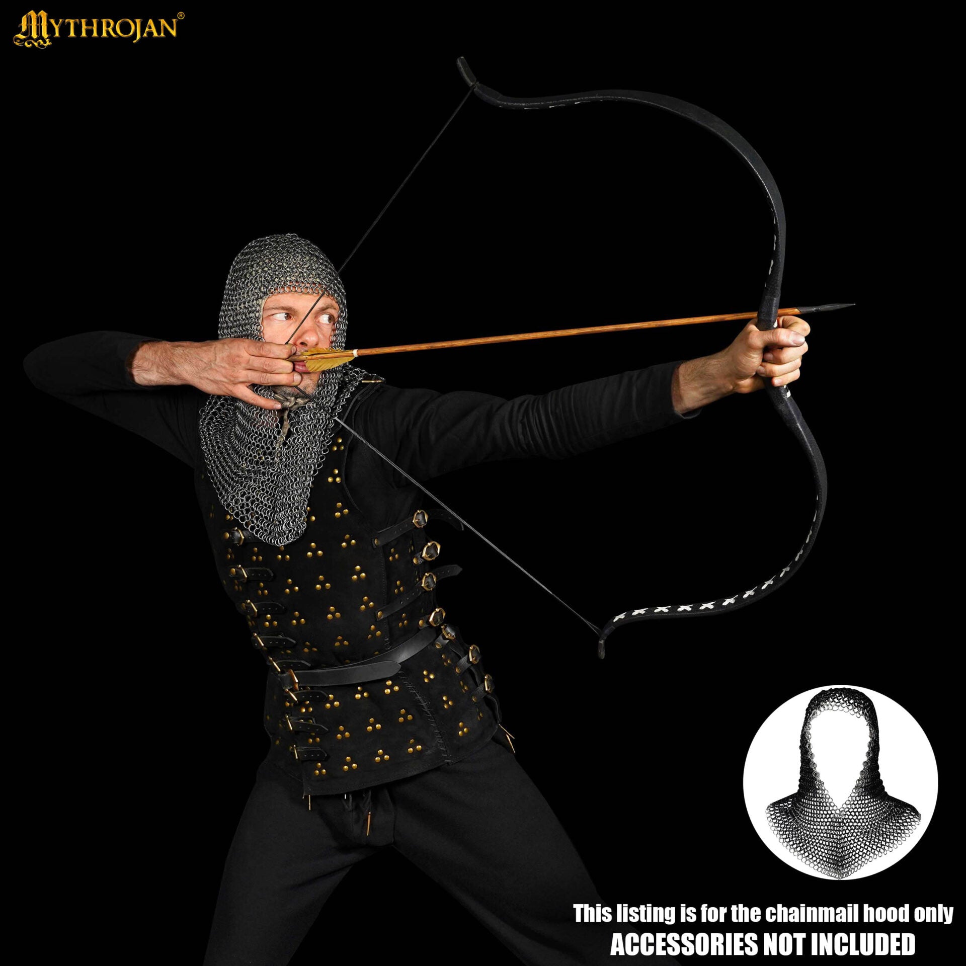 Cofia Medieval de Cota de Malla - 9mm 16 Gauge High Tensile Wire Butted Rings - Imagen 2