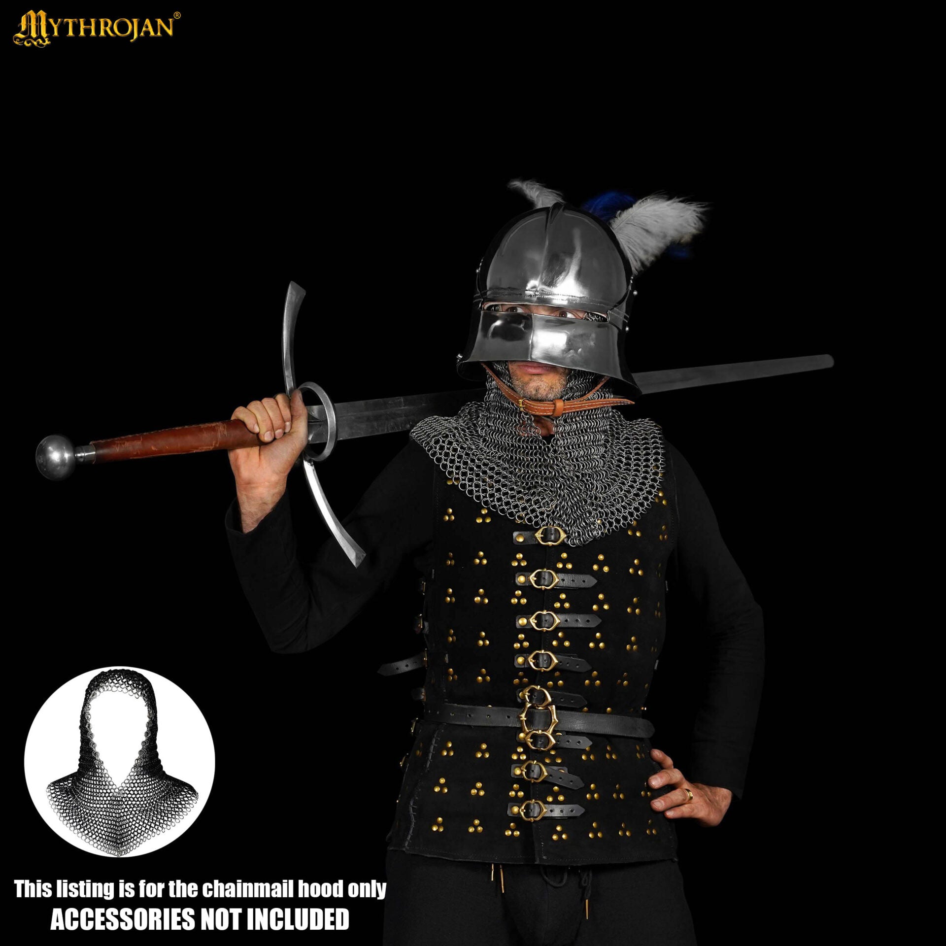 Cofia Medieval de Cota de Malla - 9mm 16 Gauge High Tensile Wire Butted Rings - Imagen 6