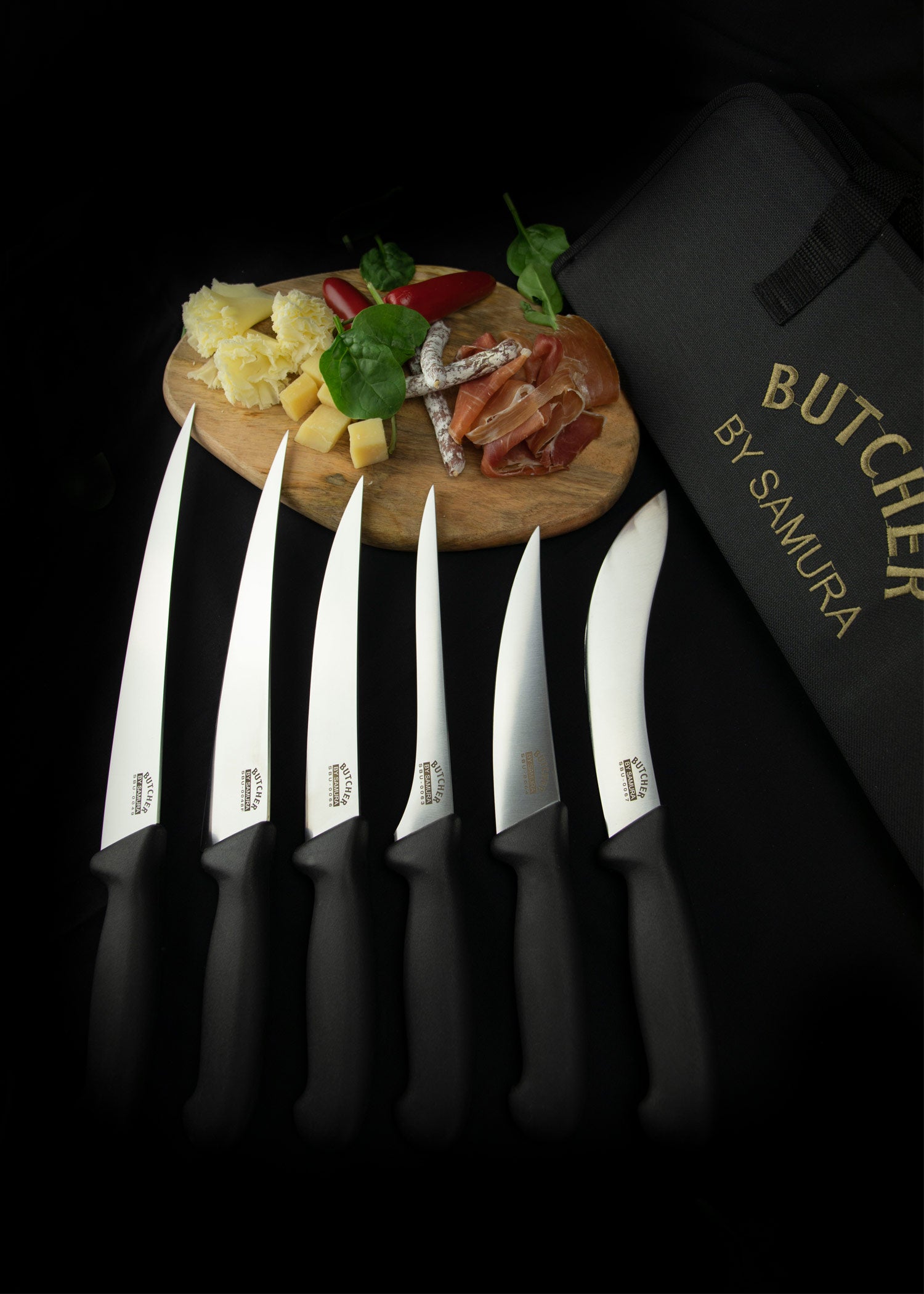 Imagen única de: Juego De Cuchillos Samura Butcher De 6 Piezas Con Bolsa.