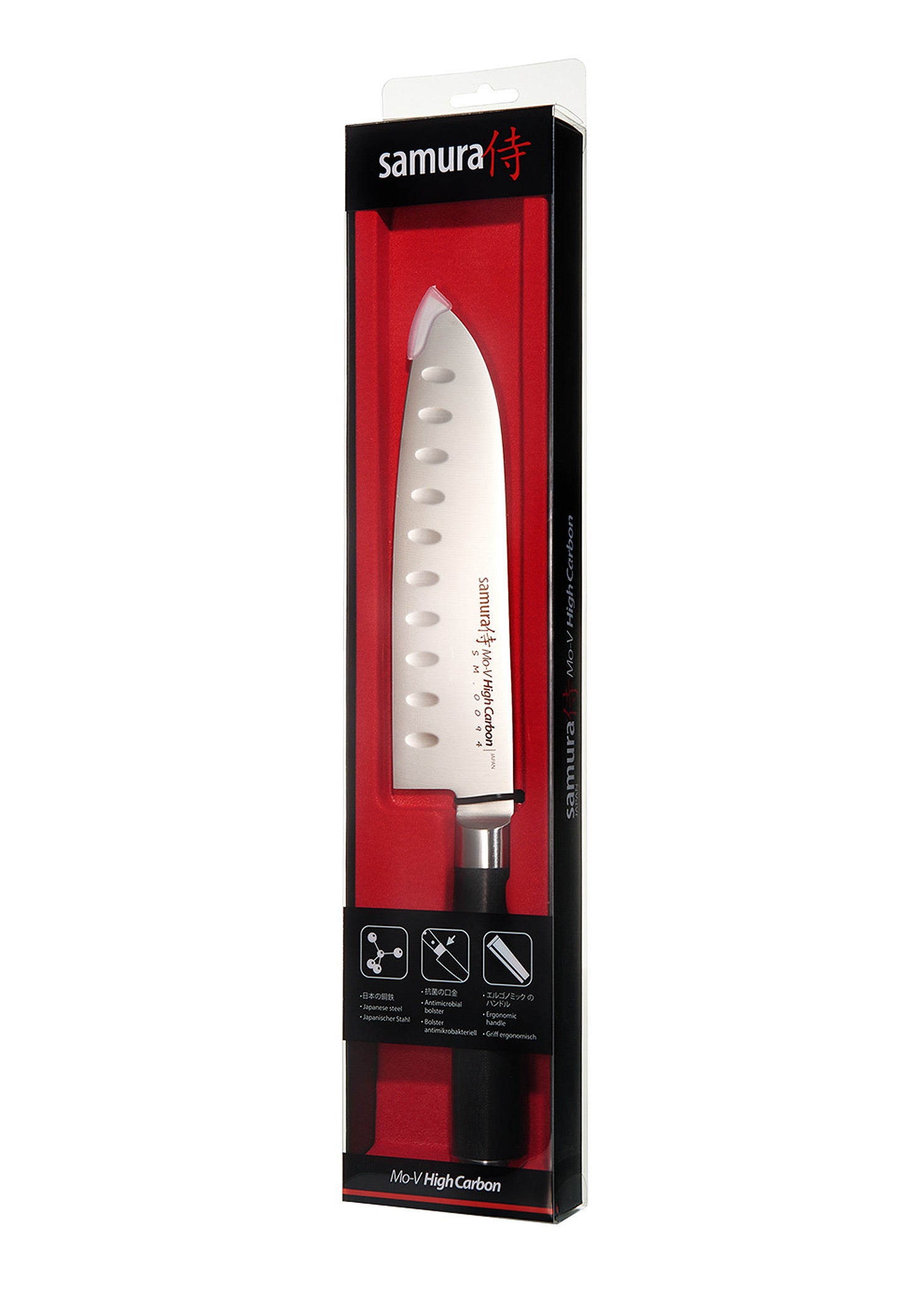 Imagen única de: Cuchillo Samura Mo-v Santoku Con Filo Festoneado 7,0 Pulgadas / 180 Mm