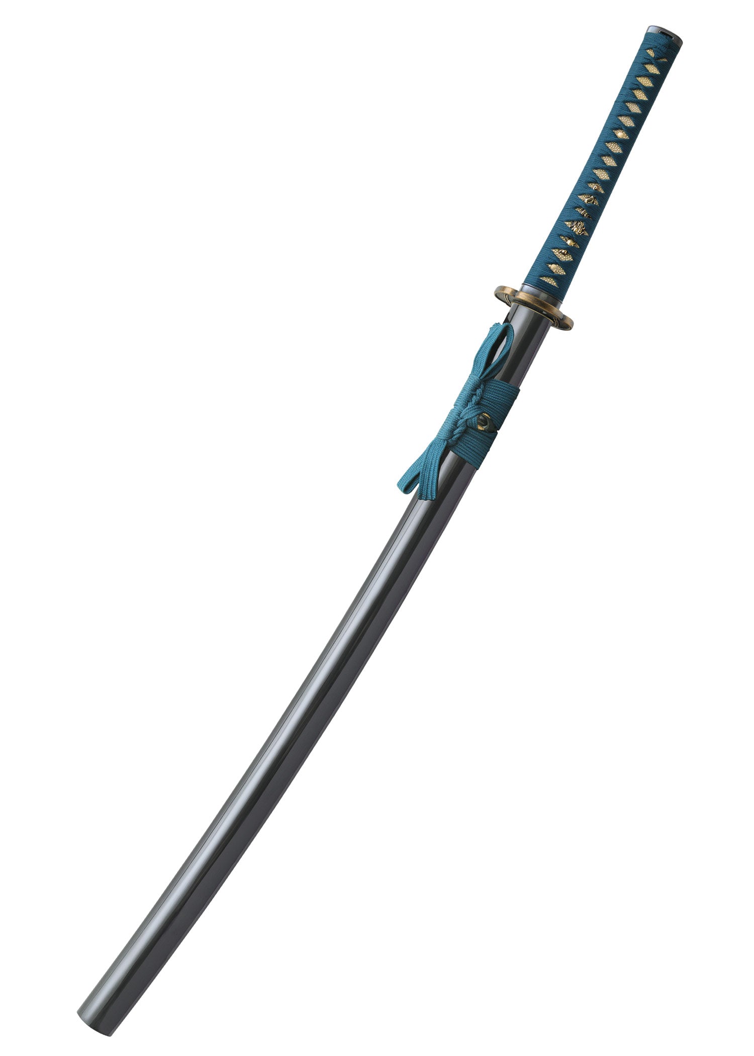 Imagen única de: Katana Teal Master Longquan Forjada Con Martillo Shikoto