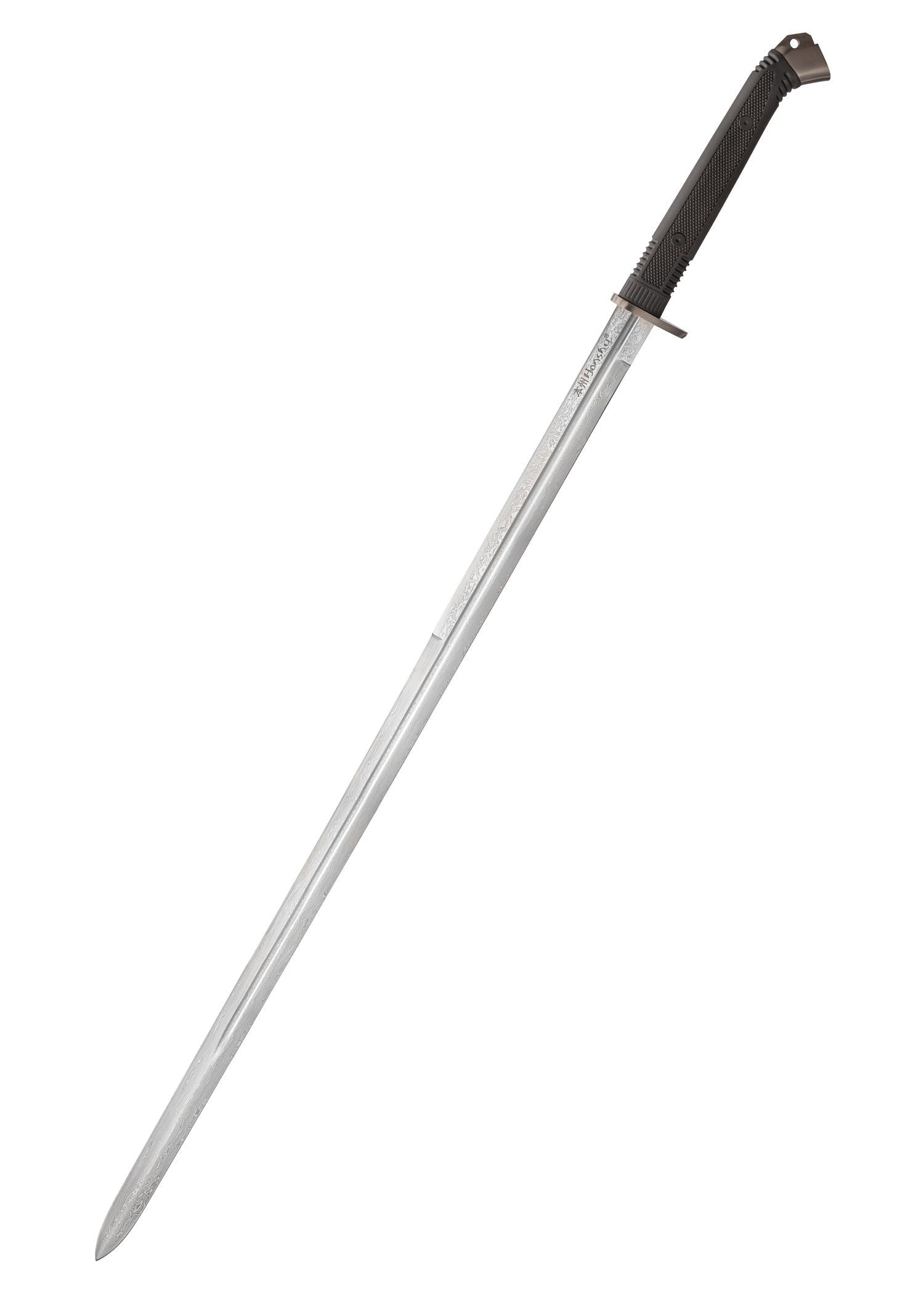 Imagen única de: Espada Honshu Boshin De Doble Filo Con Vaina, Damasco Oscuro, Afilada