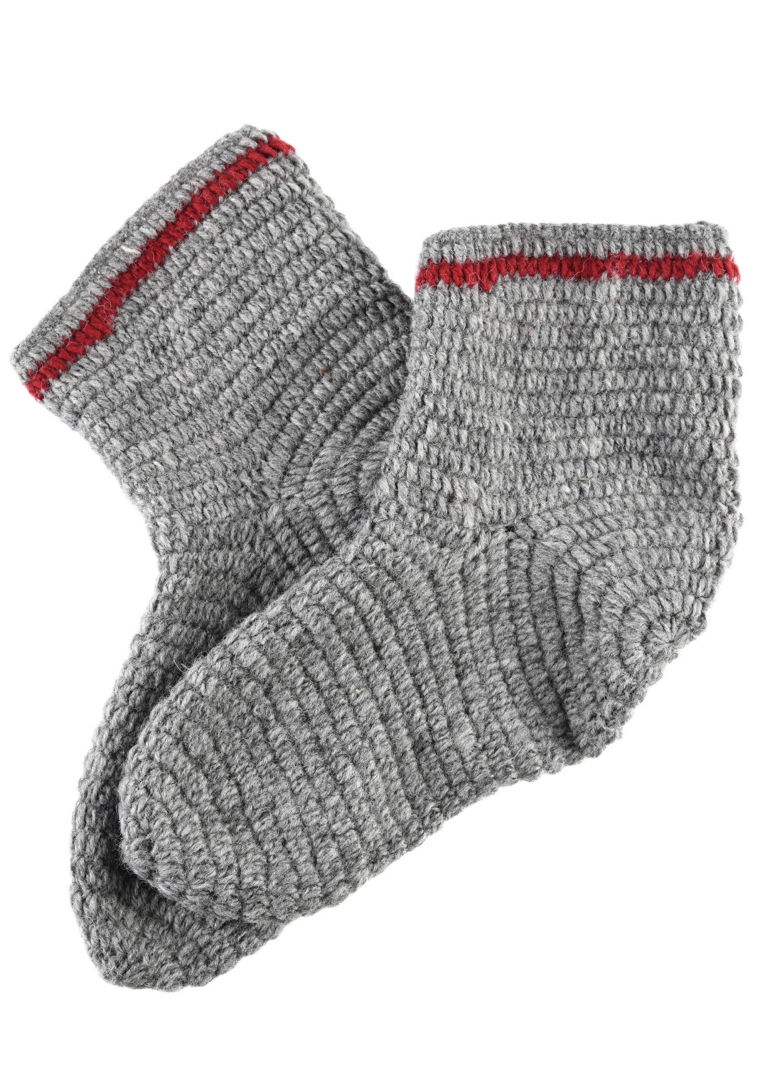 Imagen única de: Calcetines De Lana Tejidos A Crochet, Gris Burdeos